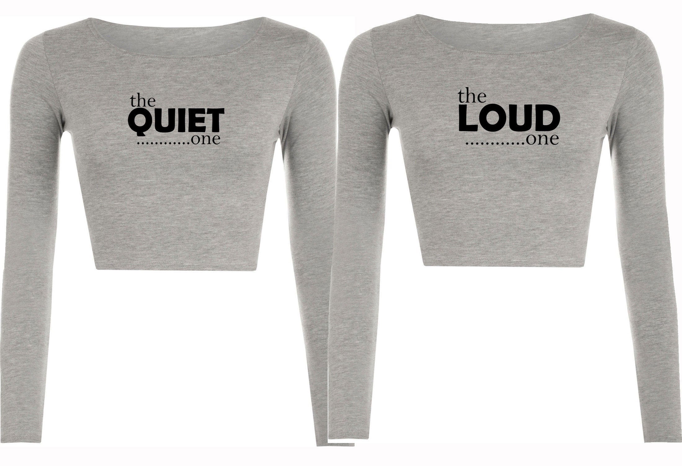 Couple matching tops for best friends crop tops croptop crop-top the quiet one the loud one ladies womens bff unisex funny