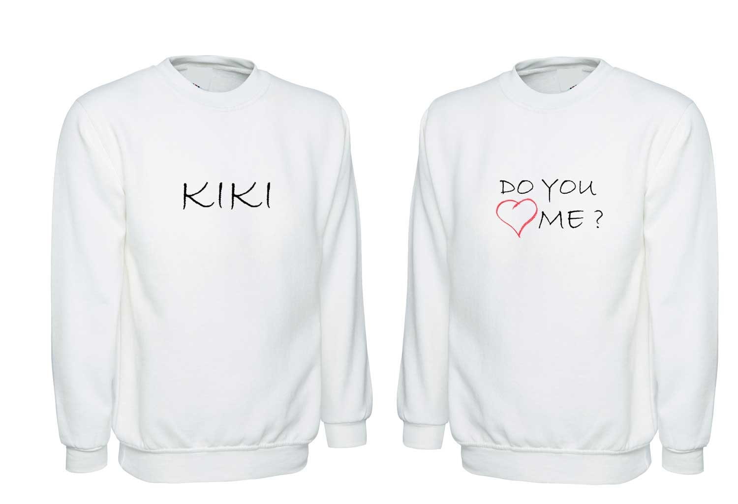 Couple matching funny sweatshirt jumper sweater shirt kiki doyouloveme music valentines gift present for couples tops cute gift