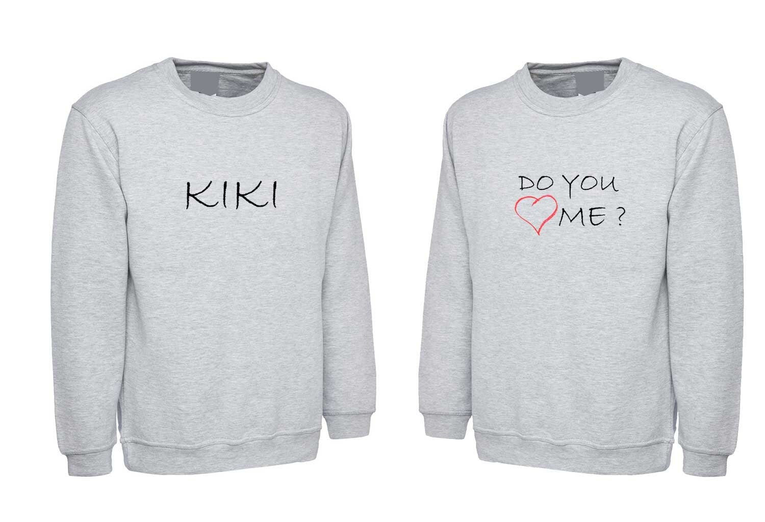 Couple matching funny sweatshirt jumper sweater shirt kiki doyouloveme music valentines gift present for couples tops cute gift