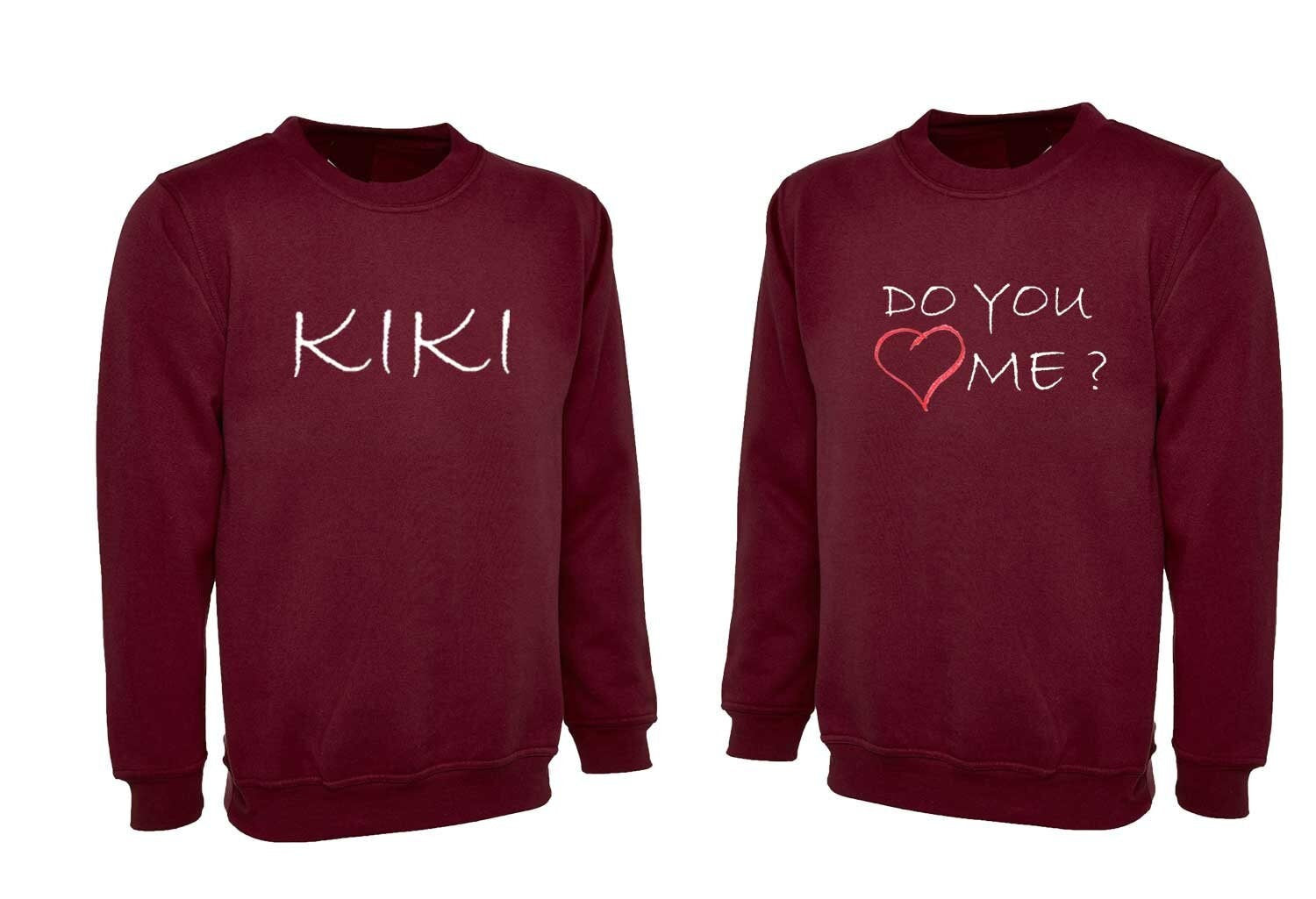 Couple matching funny sweatshirt jumper sweater shirt kiki doyouloveme music valentines gift present for couples tops cute gift