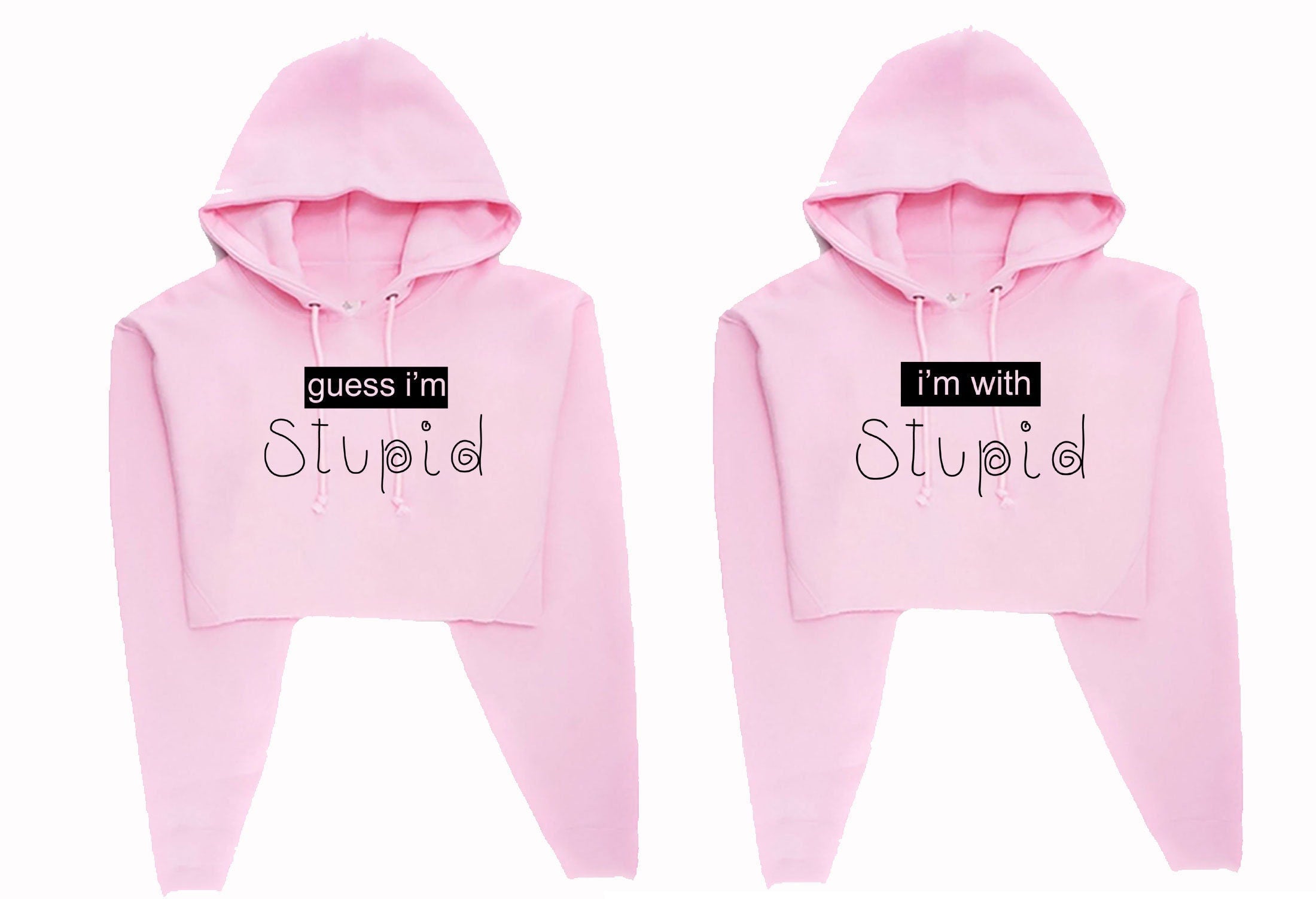 Couple matching tops for best friends crop tops hoodie croptop hood crop-top hoody imwithstupid, guessimstupi unisex womens funny