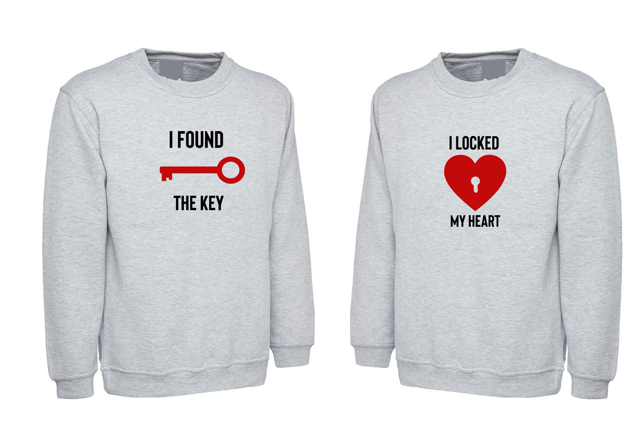 Couple matching funny shirts locked heart and key sweatshirt jumper sweater shirt joke valentines outfit wedding love marriage anniversary