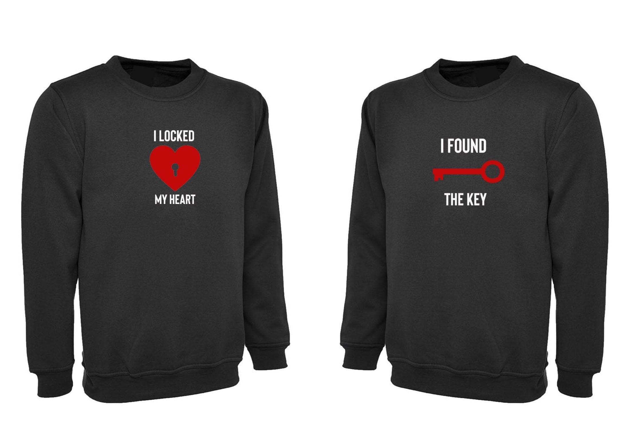 Couple matching funny shirts locked heart and key sweatshirt jumper sweater shirt joke valentines outfit wedding love marriage anniversary