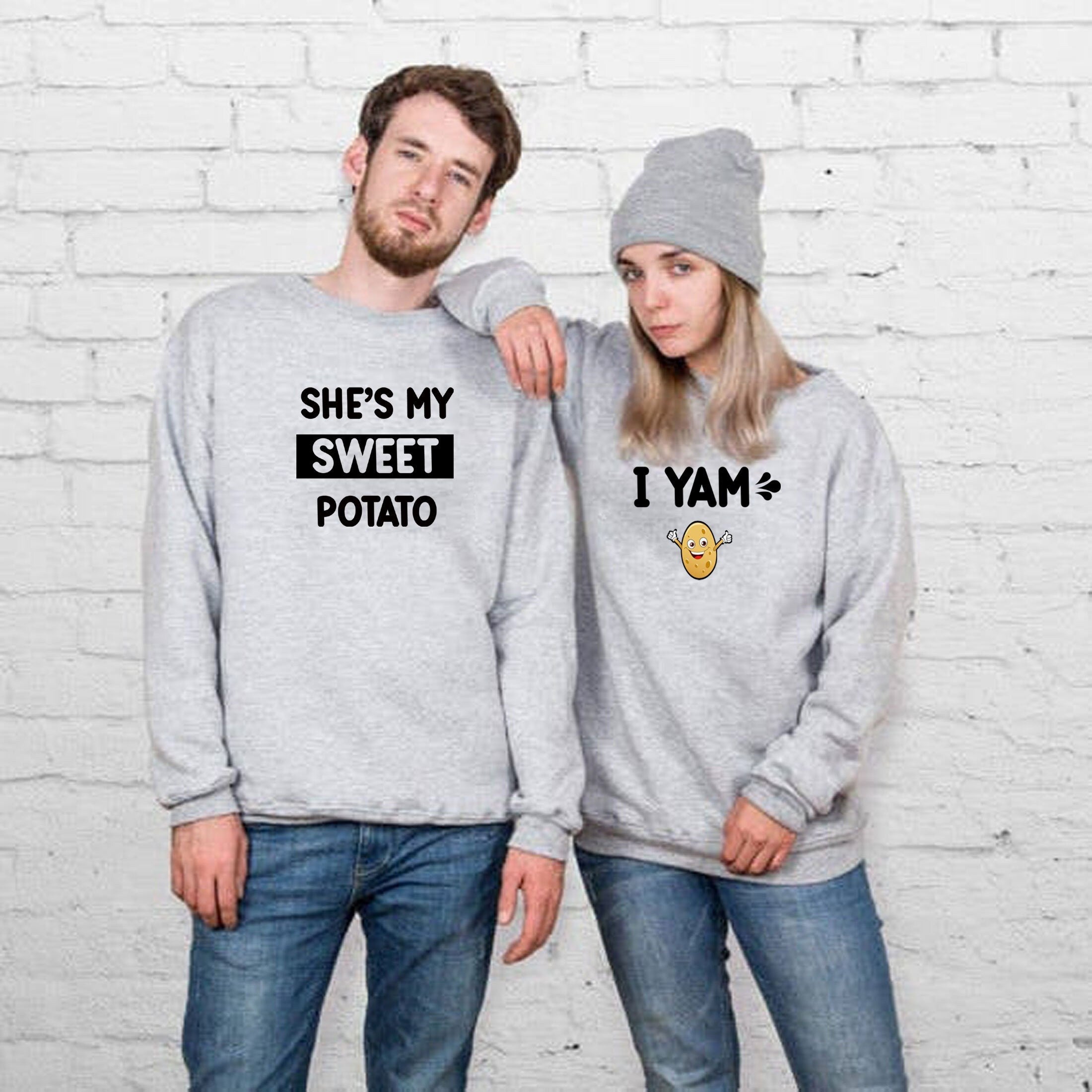 Couple matching funny shirts sweetpotato sweatshirt jumper sweater shirt joke married anniversary valentine's day unisex gf bf