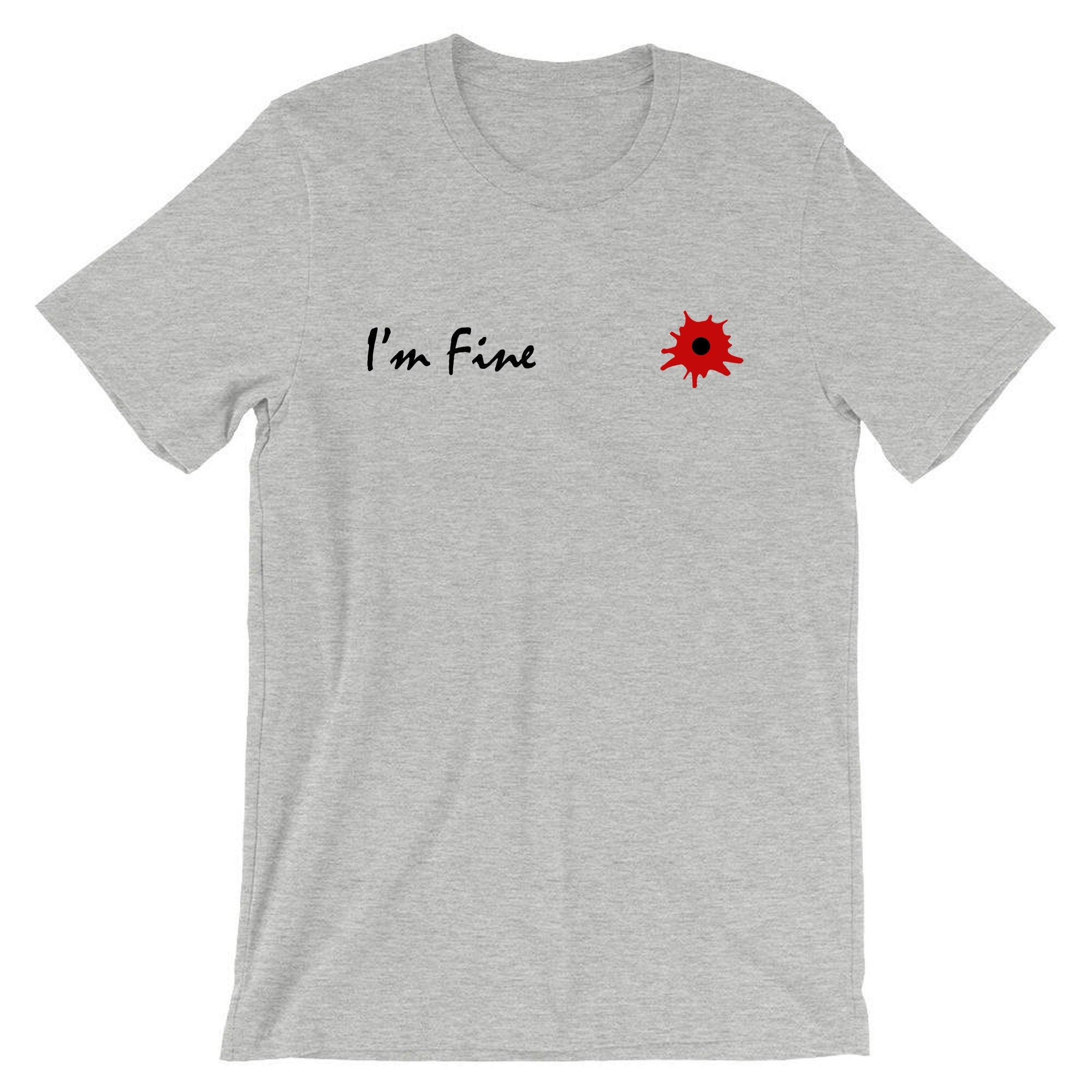 I'm fine i am fine broken inside funny tshirt t-shirt t shirt tee shirt prank wounded womens ladies mens xmas bullet valentines gift