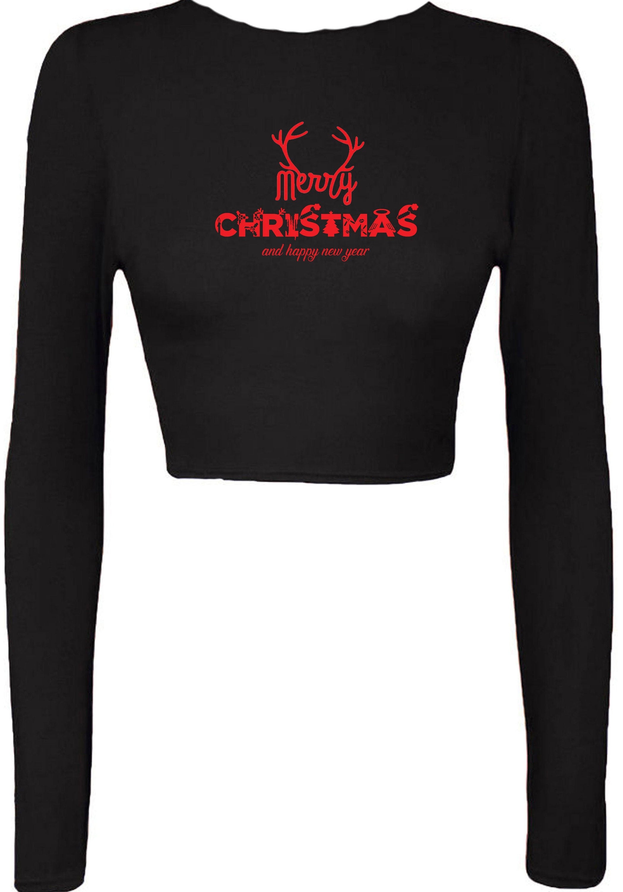 Merry christmas and happy new year crop tops croptop crop-top gift xmas present unisex top ladies mens womens top trending