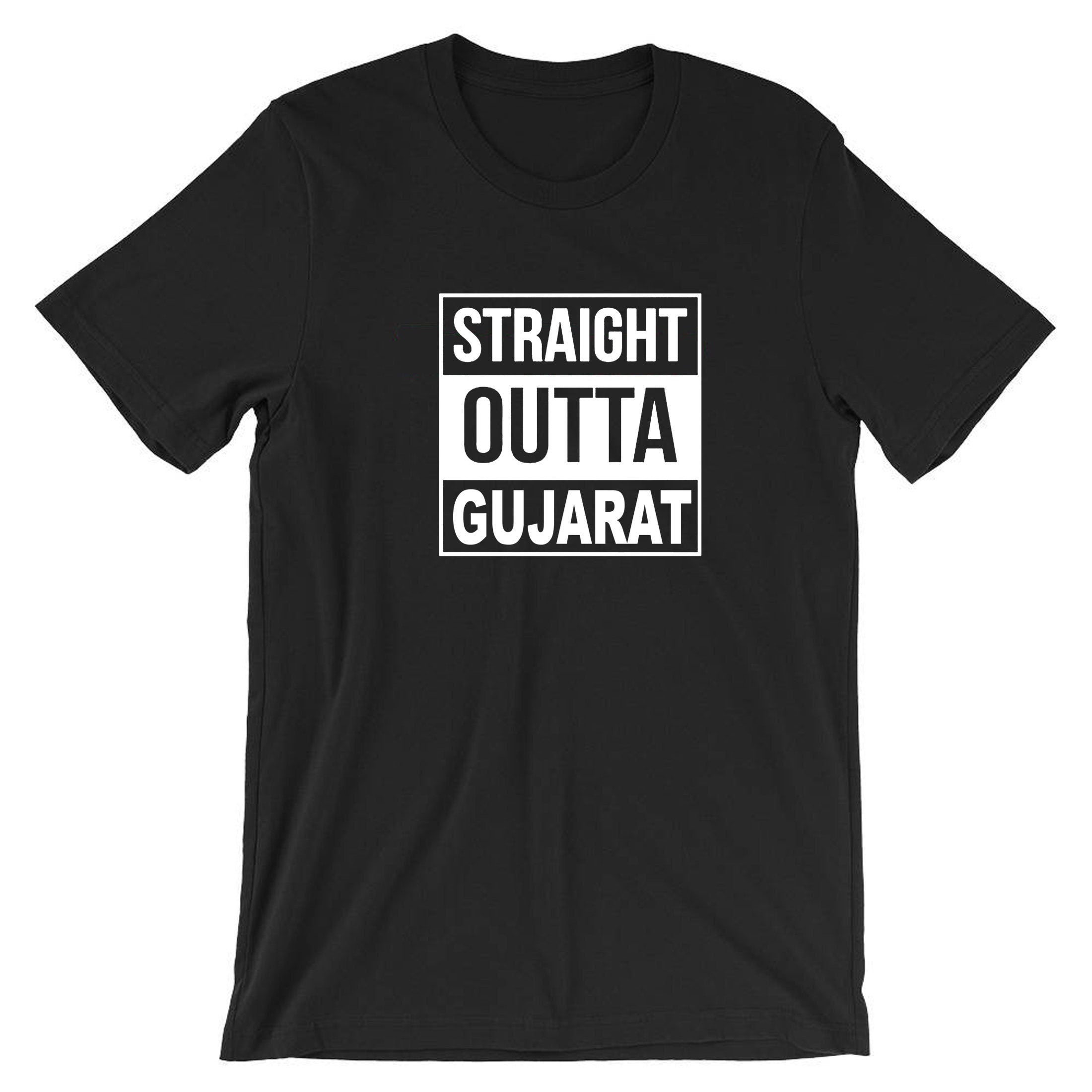 Straigth outta gujarat funny indian gujarati t shirt t-shirt tshirt tee shirt garba navratri dandiya dance gift for gujarati friend