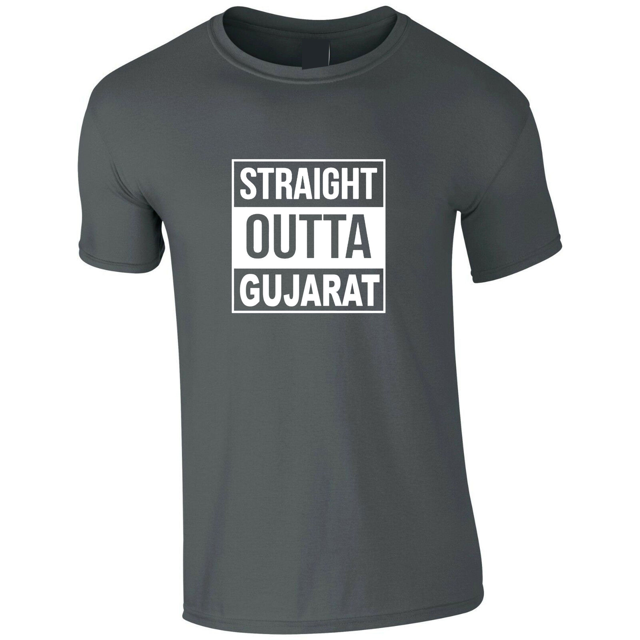 Straigth outta gujarat funny indian gujarati t shirt t-shirt tshirt tee shirt garba navratri dandiya dance gift for gujarati friend