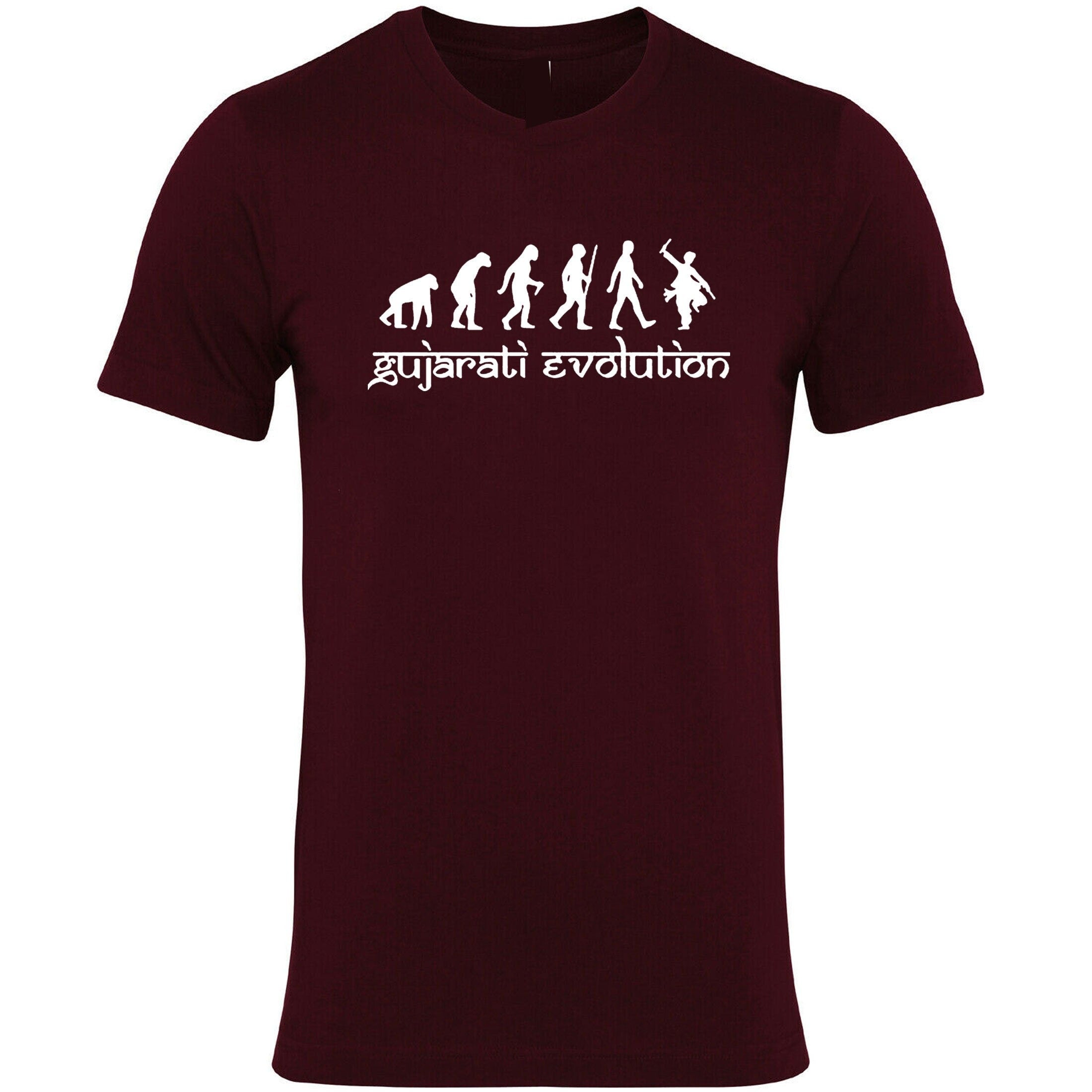 Gujarati evolution funny indian desi gujarati t shirt t-shirt tshirt tee shirt hindi gift for gujarati garba dandiya dance friend birthday