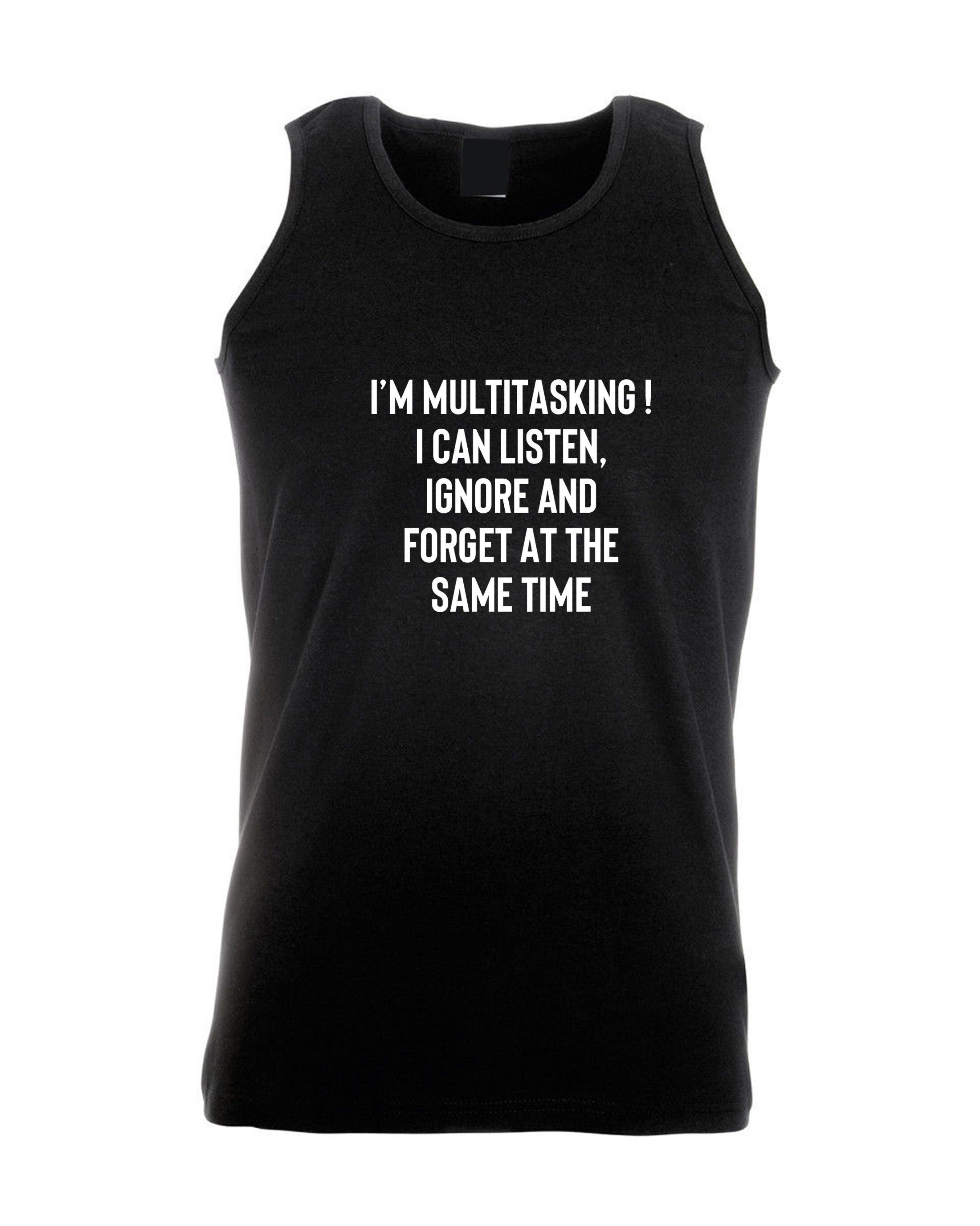 I'm multitasking funny joke lazy rude sarcastic humorous vest vests top tank gym workout exercise yoga unisex gift birthday