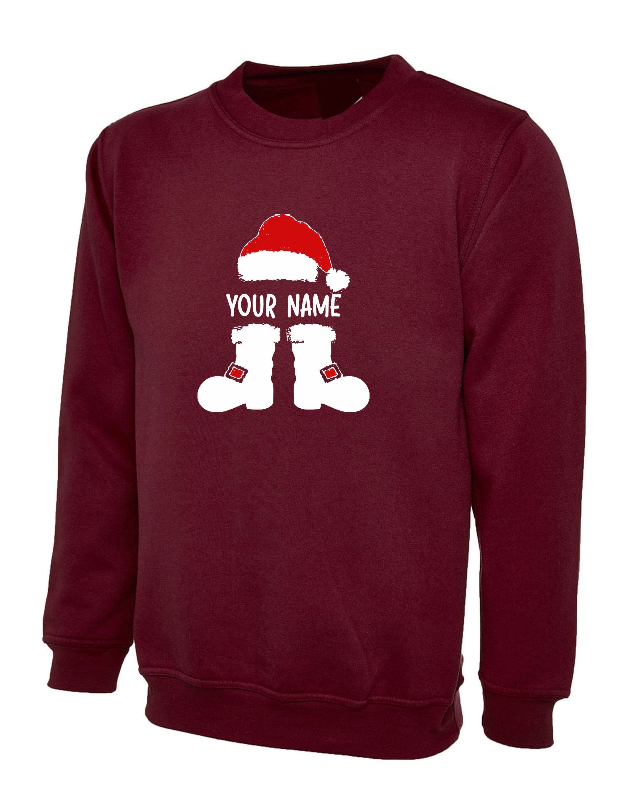 Santa claus with your name funny merry christmas sweatshirt jumper sweater shirt personalized customized your name gift present holiday