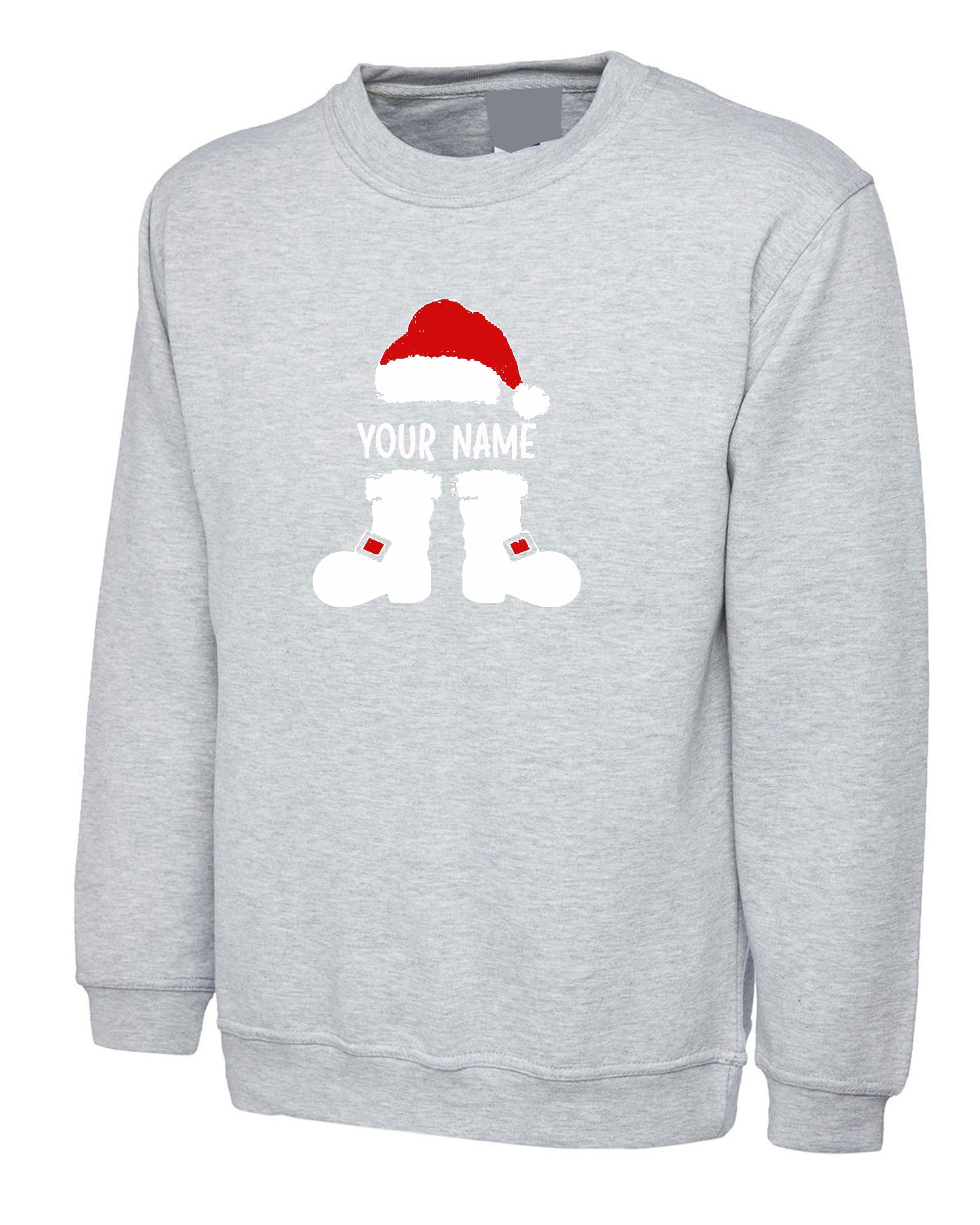 Santa claus with your name funny merry christmas sweatshirt jumper sweater shirt personalized customized your name gift present holiday