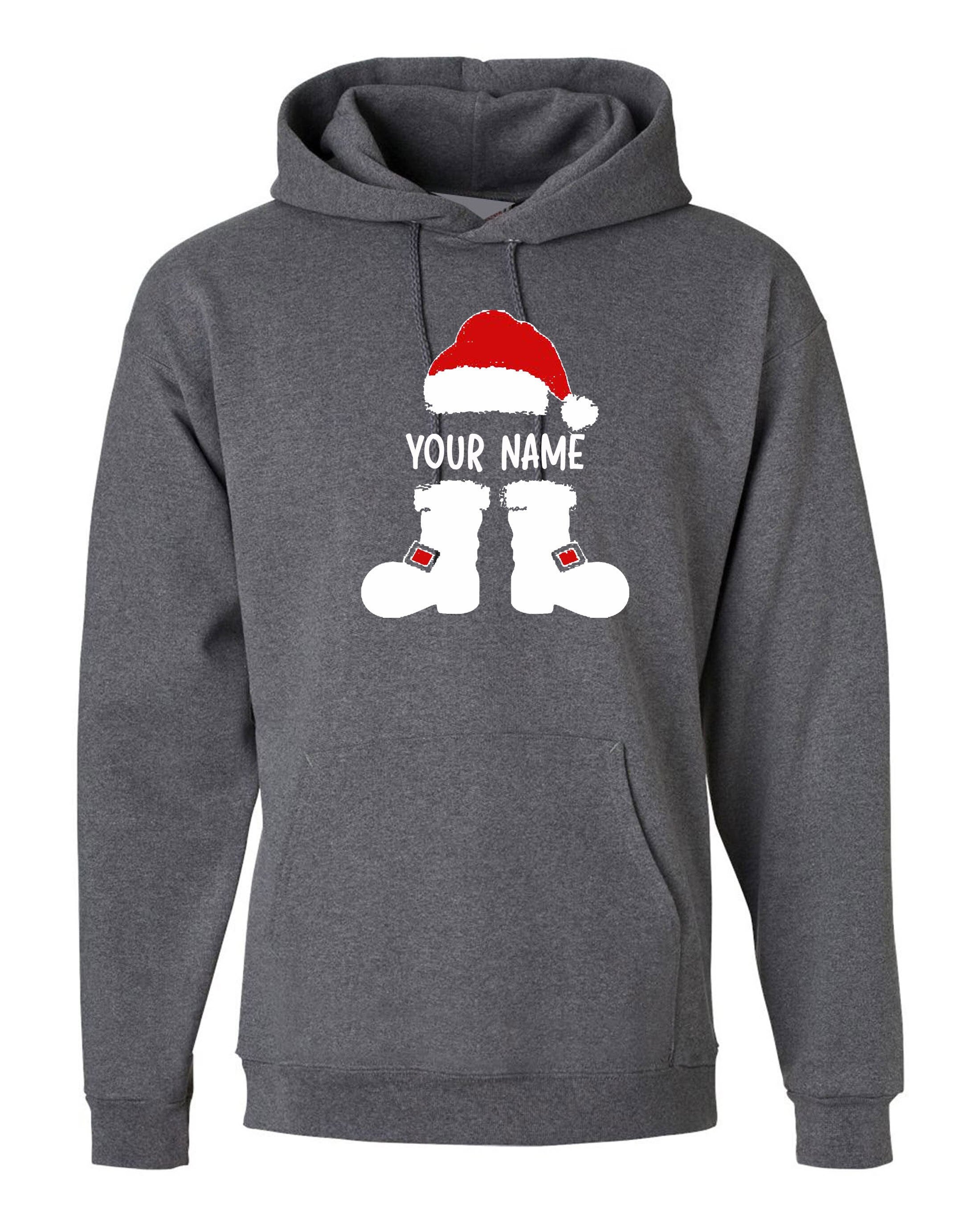 Santa claus with your name funny merry christmas hoodie hoody hood hooded personalized customized your name gift present holiday