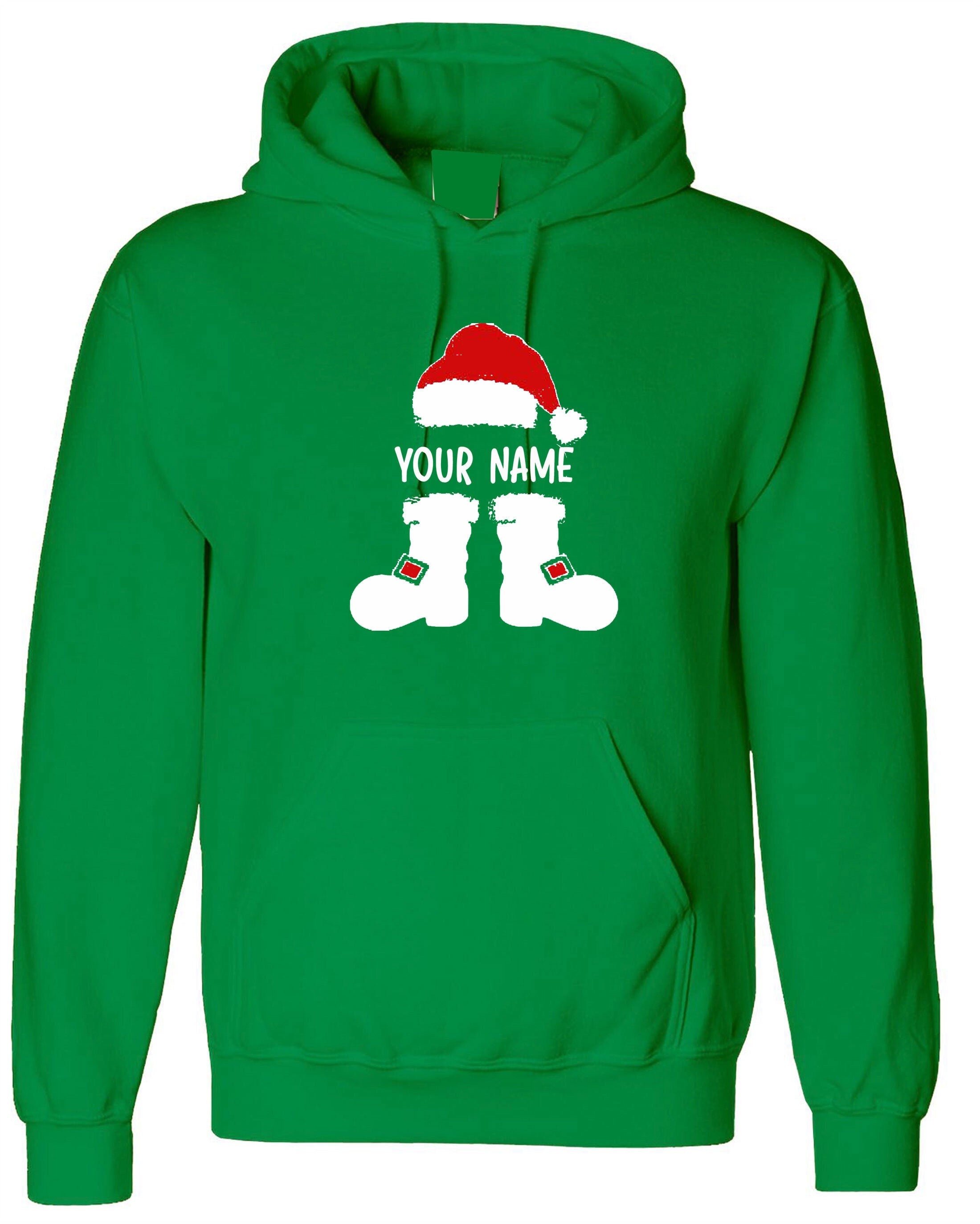 Santa claus with your name funny merry christmas hoodie hoody hood hooded personalized customized your name gift present holiday