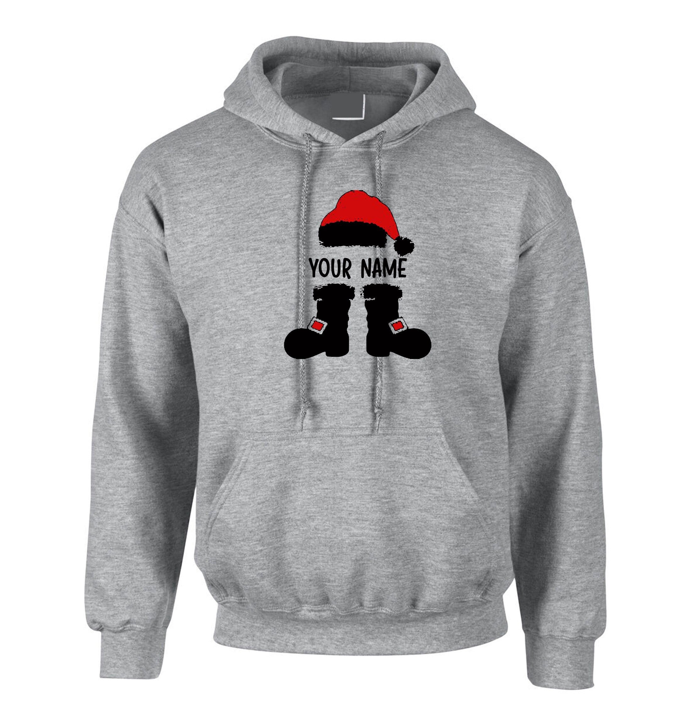 Santa claus with your name funny merry christmas hoodie hoody hood hooded personalized customized your name gift present holiday