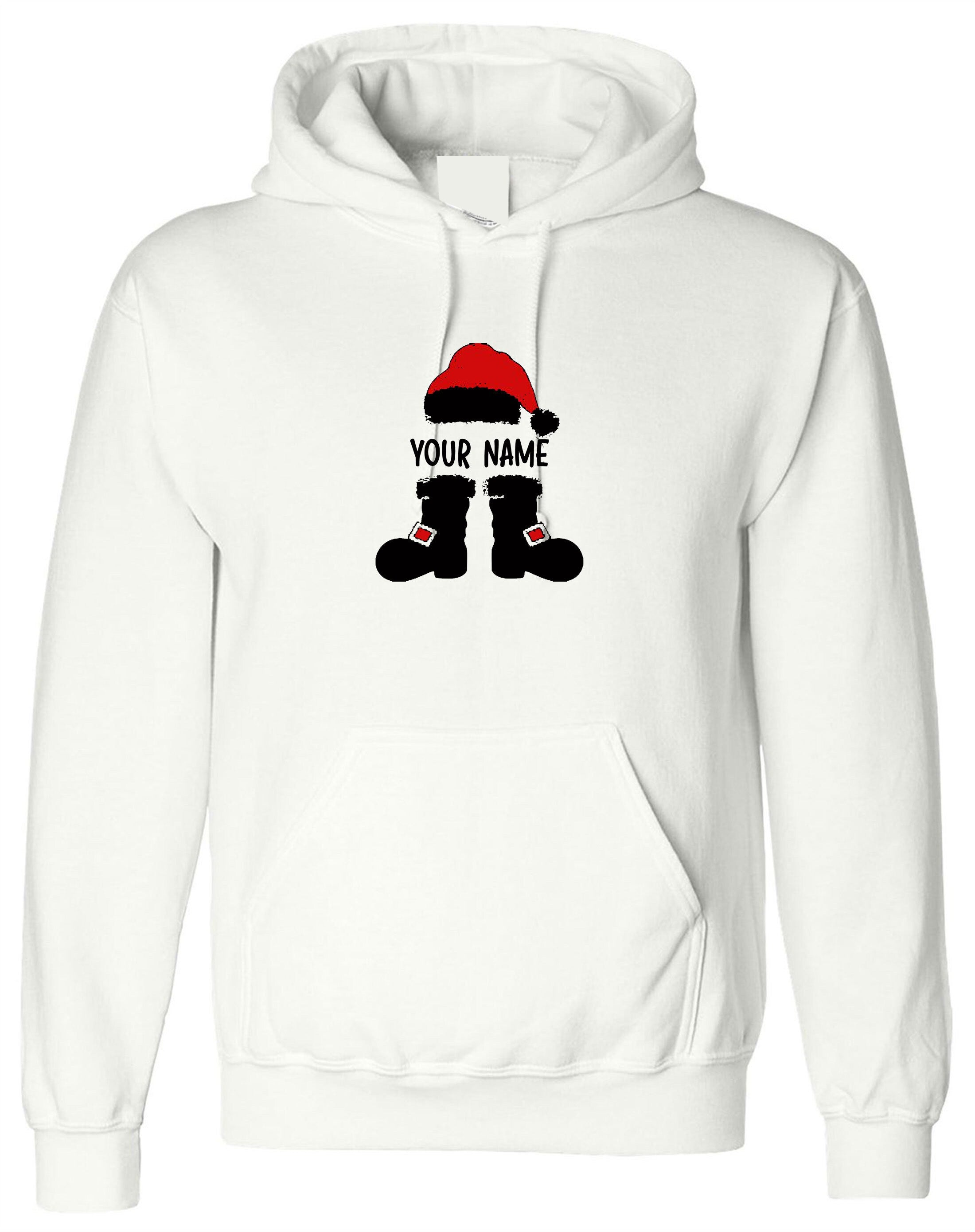 Santa claus with your name funny merry christmas hoodie hoody hood hooded personalized customized your name gift present holiday