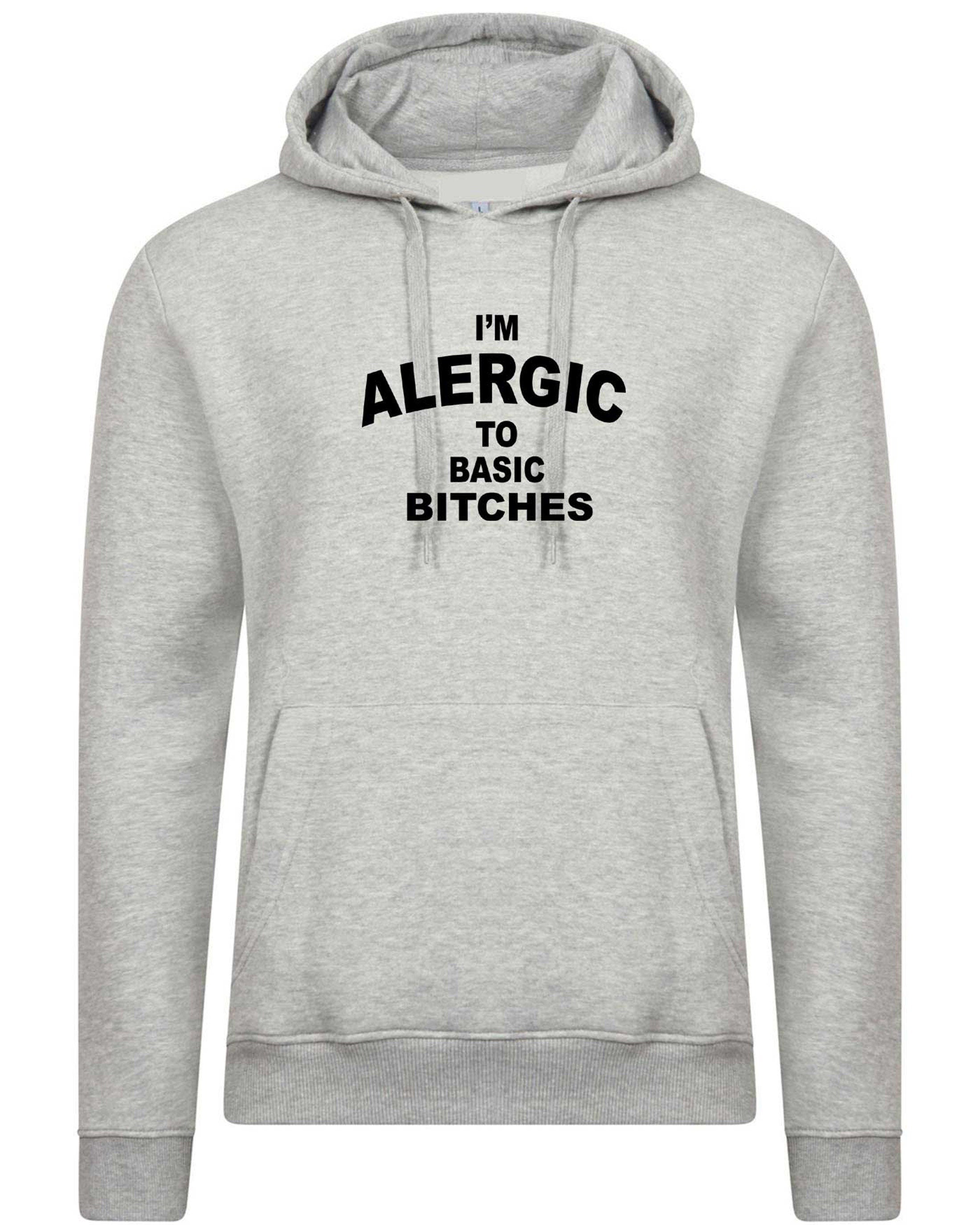 I'm allergic to basic witches funny hoodie valentines halloween gift mens joke humor present hoody hoods long sleeve hooded