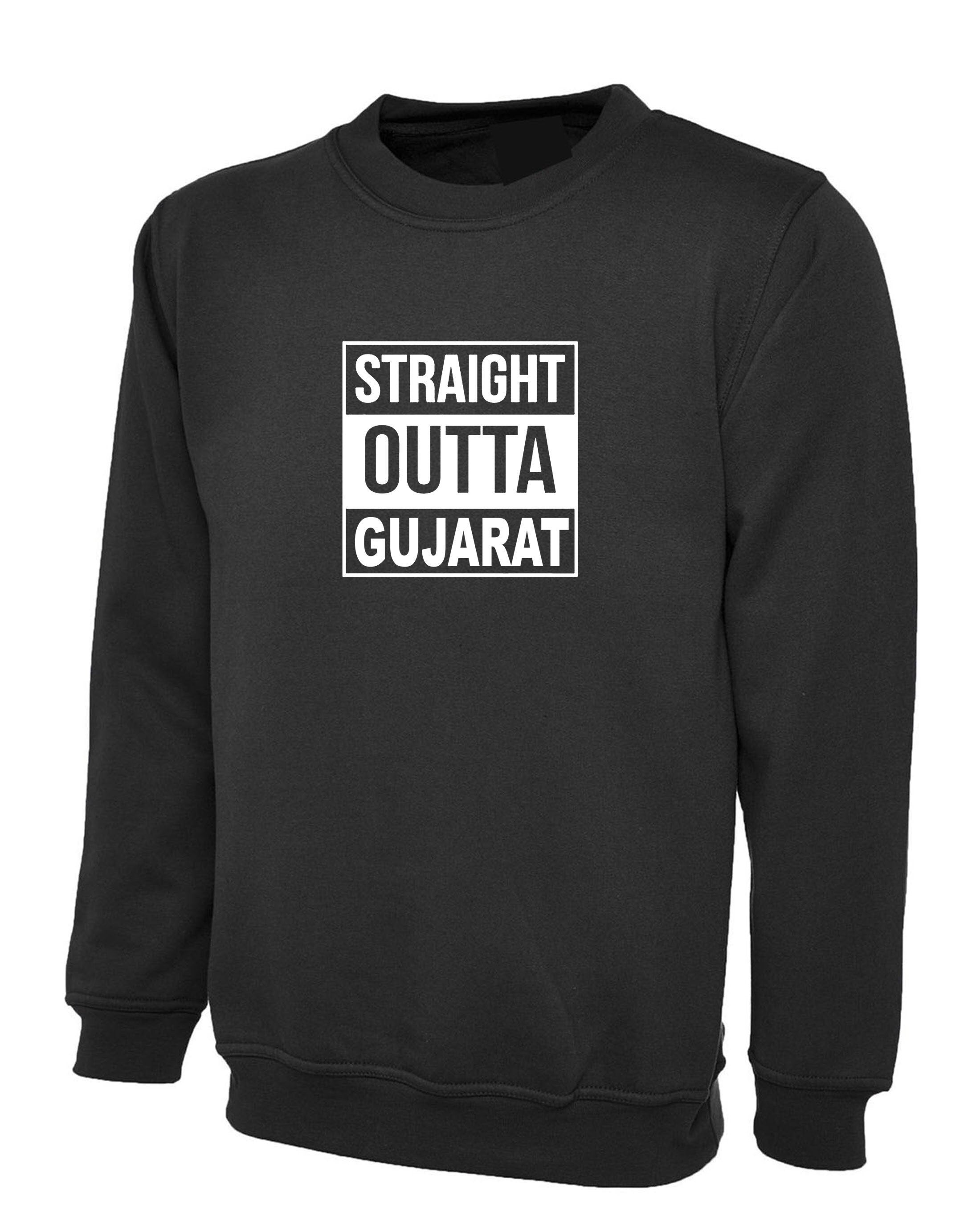 Straigth outta gujarat funny indian gujarati sweatshirt jumper sweater shirt garba navratri dandiya dance gift for gujarati friend