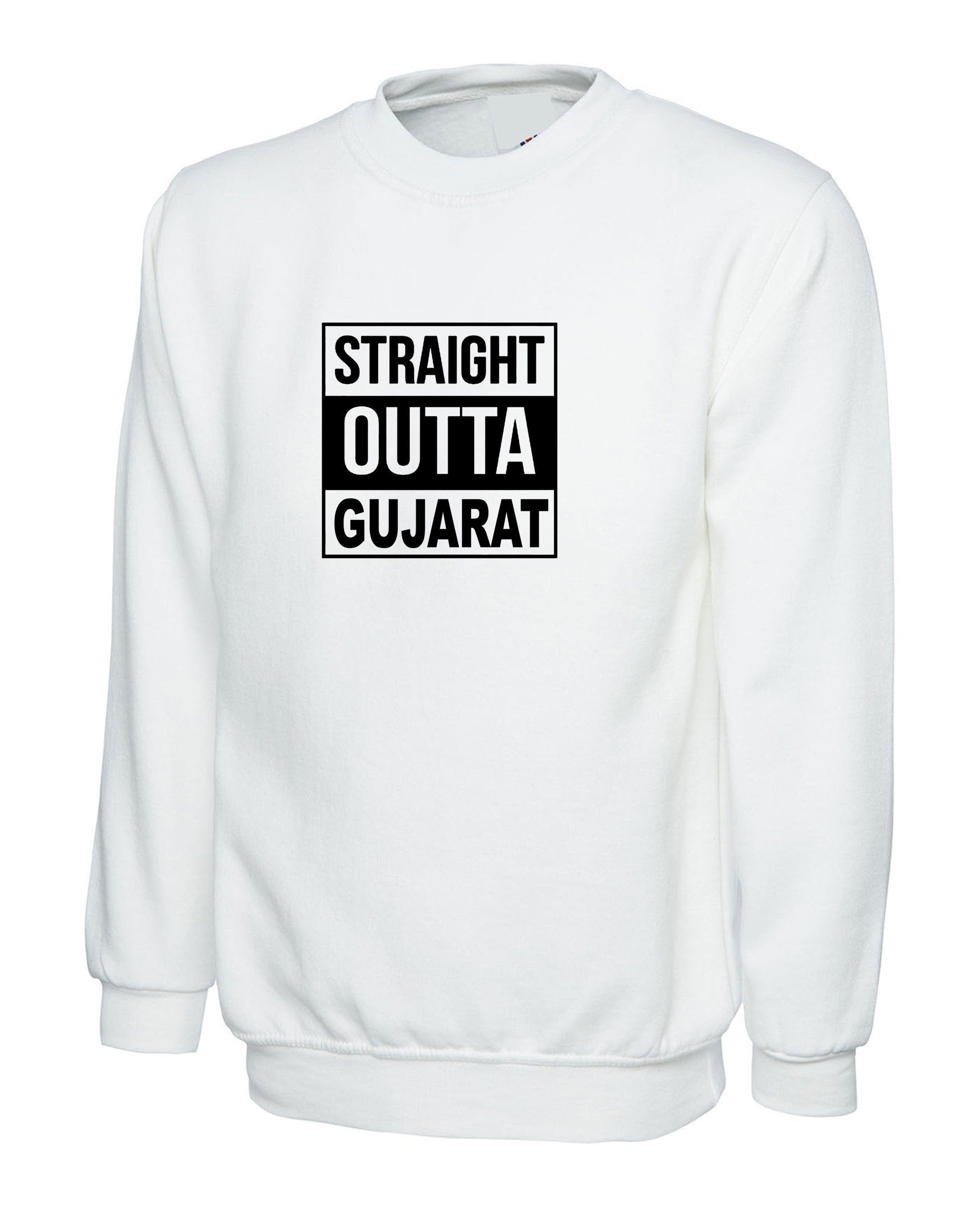 Straigth outta gujarat funny indian gujarati sweatshirt jumper sweater shirt garba navratri dandiya dance gift for gujarati friend