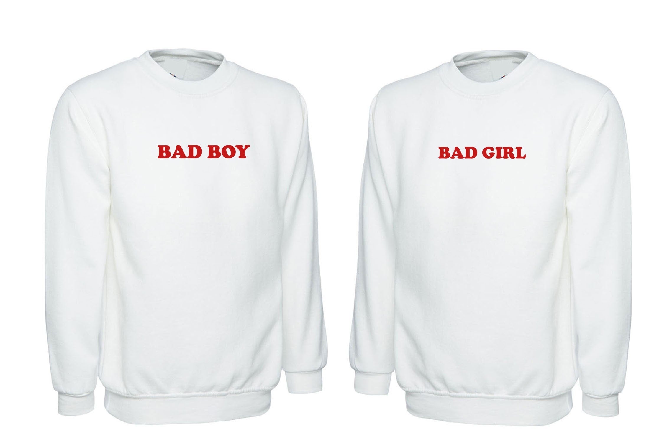 Couple matching shirts bad boy bad girl boyfriend girlfriend naughty couple funny valentine's gift outfit sweatshirt jumper sweater shirt