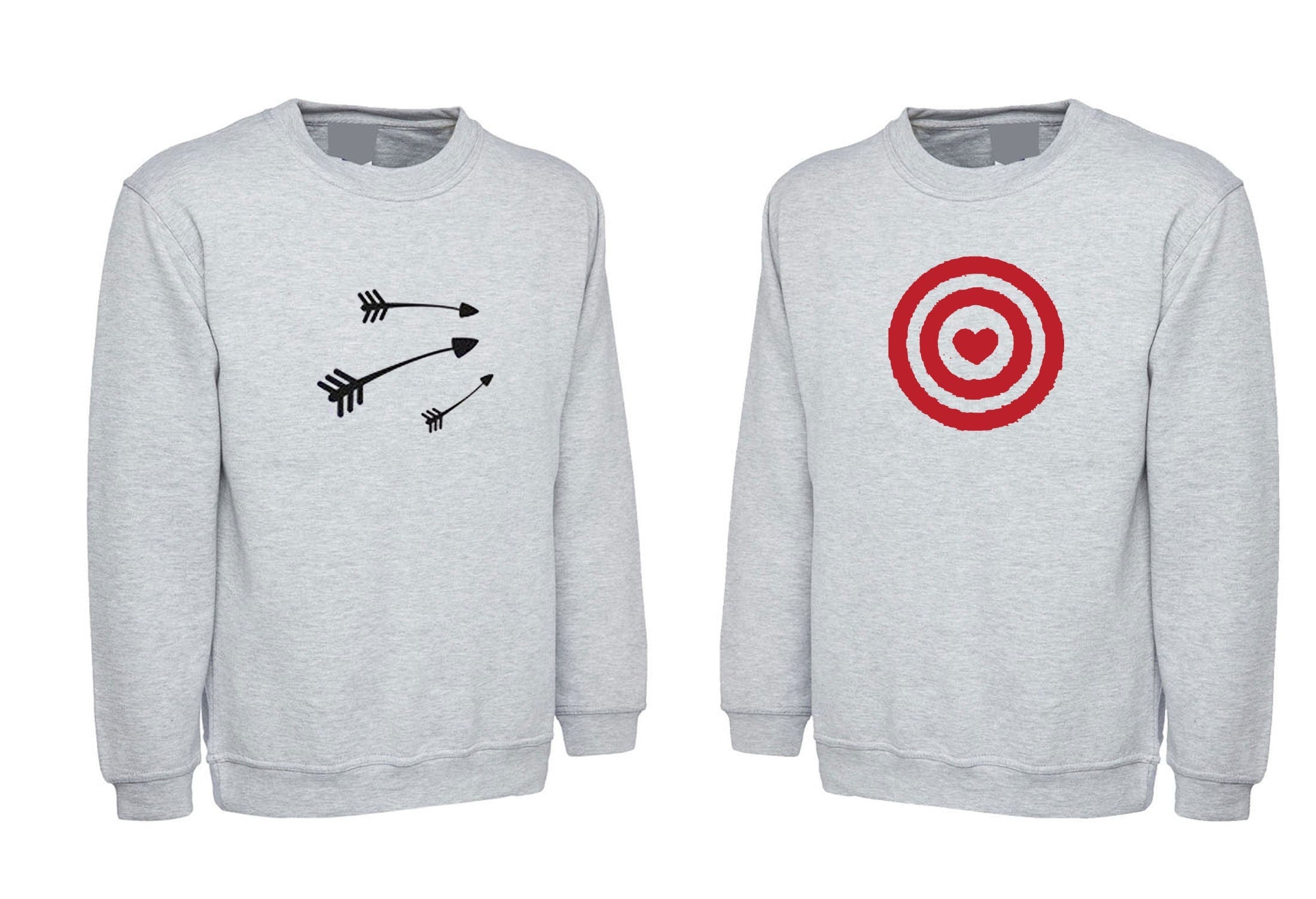 Couple matching shirts archery love arrow in target heart husband wife gf bf funny valentine's gift outfit sweatshirt jumper sweater shirt