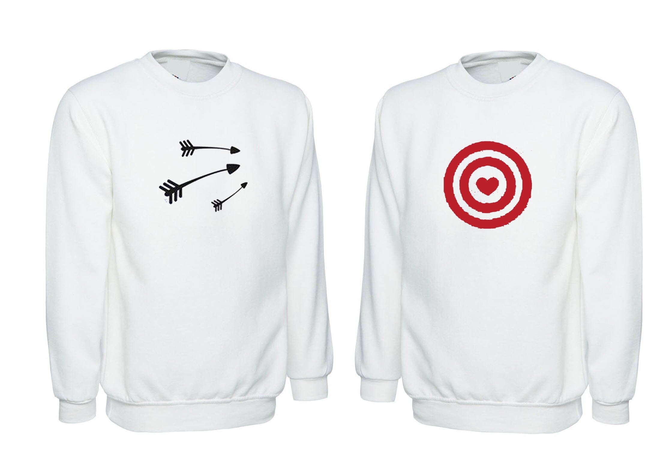 Couple matching shirts archery love arrow in target heart husband wife gf bf funny valentine's gift outfit sweatshirt jumper sweater shirt