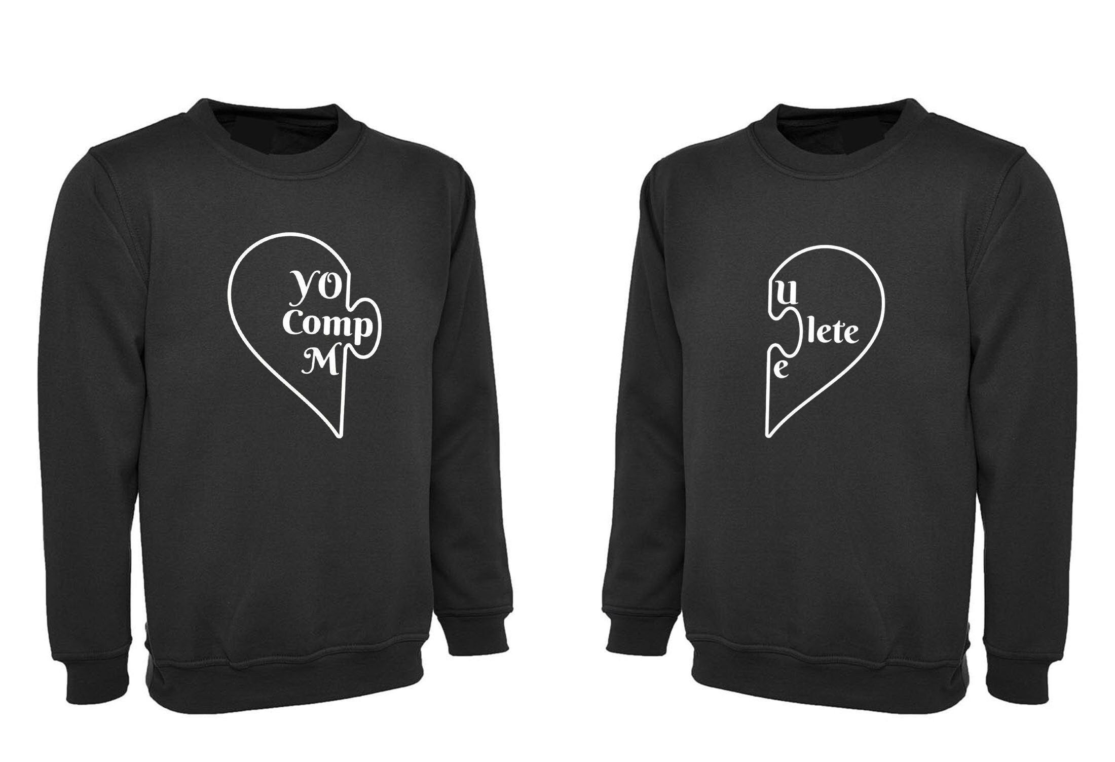 Couple matching shirts you comlpete me cute heart gf bf valentine's gift outfit sweatshirt jumper sweater shirt funny gift engagement