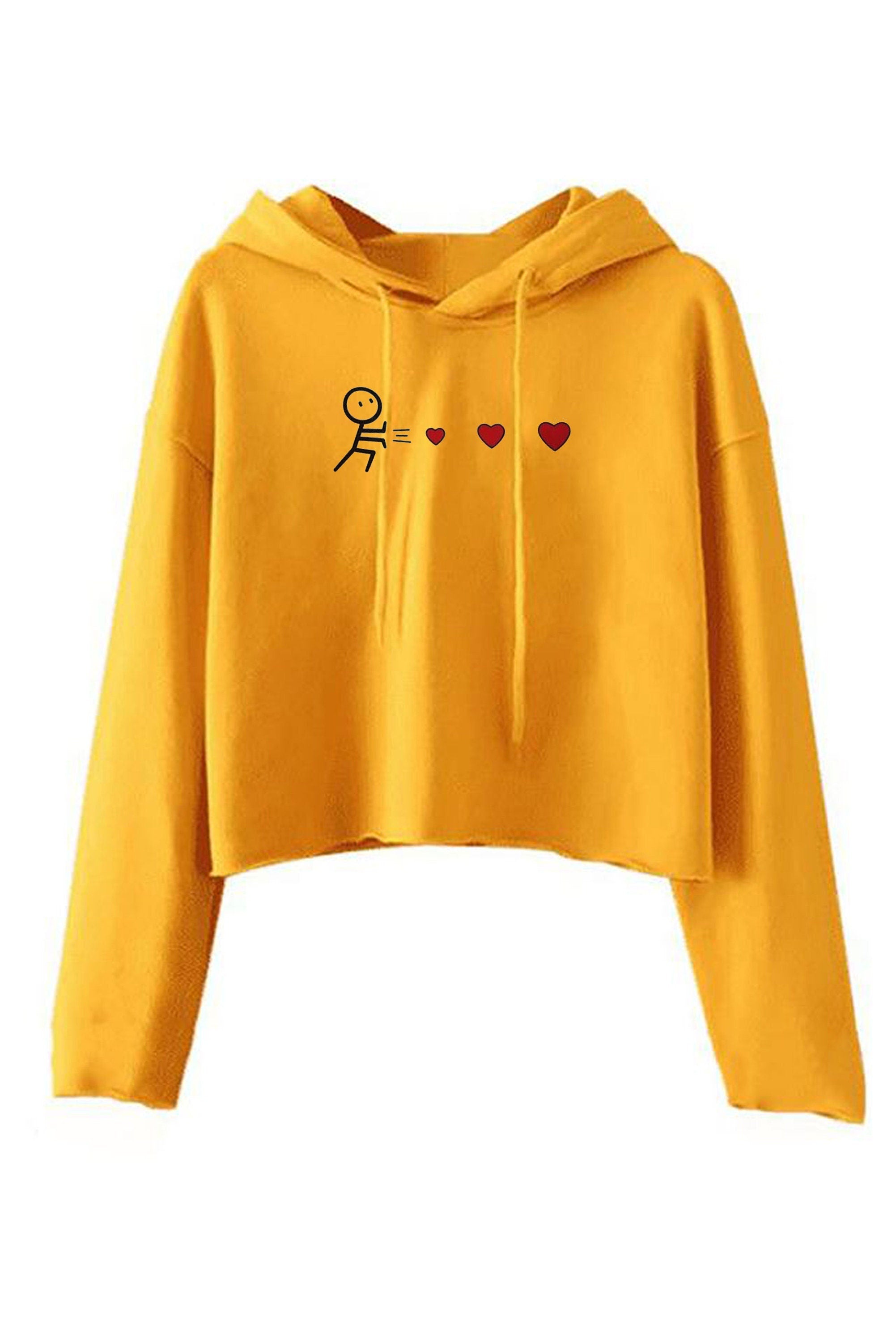 Throwing hearts funny valentines mens womens ladies gift crop tops croptop crop-top long sleeve hoodie hoody hood birthday present joke cute