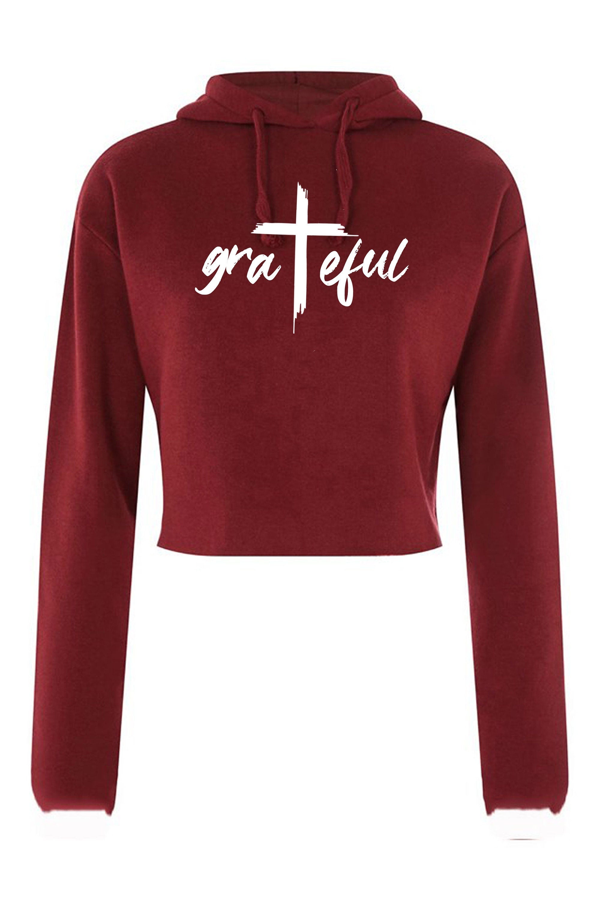 Grateful funny crop tops hoodie hoody hood croptop crop-top christians christmas xmas gift ladies mens thanking top womens xmas