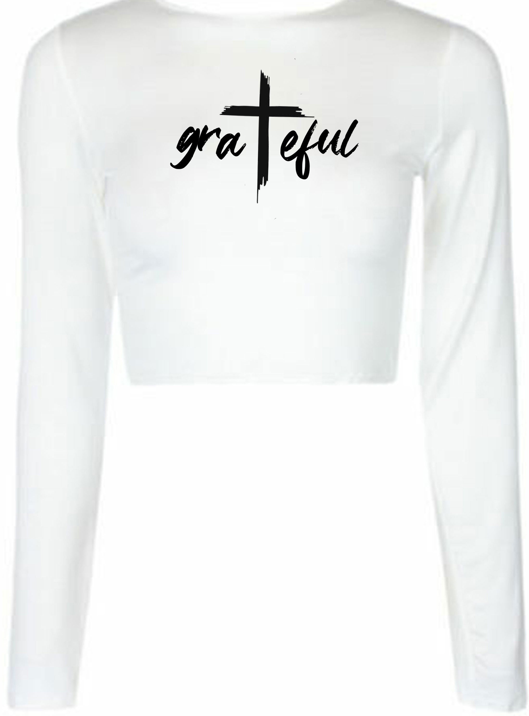 Grateful funny crop tops croptop crop-top christians christmas xmas gift ladies mens thanking top womens xmas