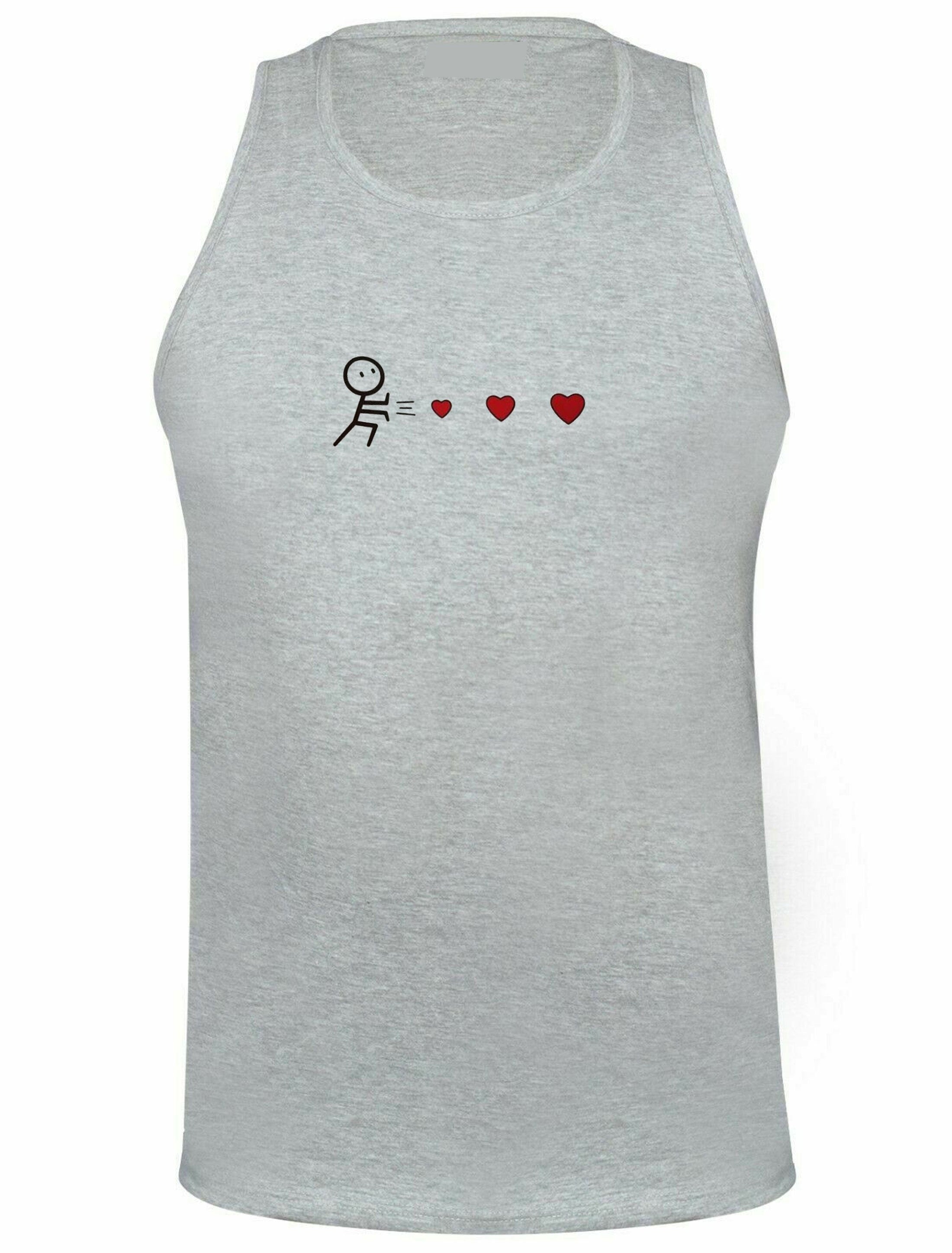 Throwing hearts funny valentines mens womens ladies gift vest vests top tank gym workout exercise yoga birthday present joke cute