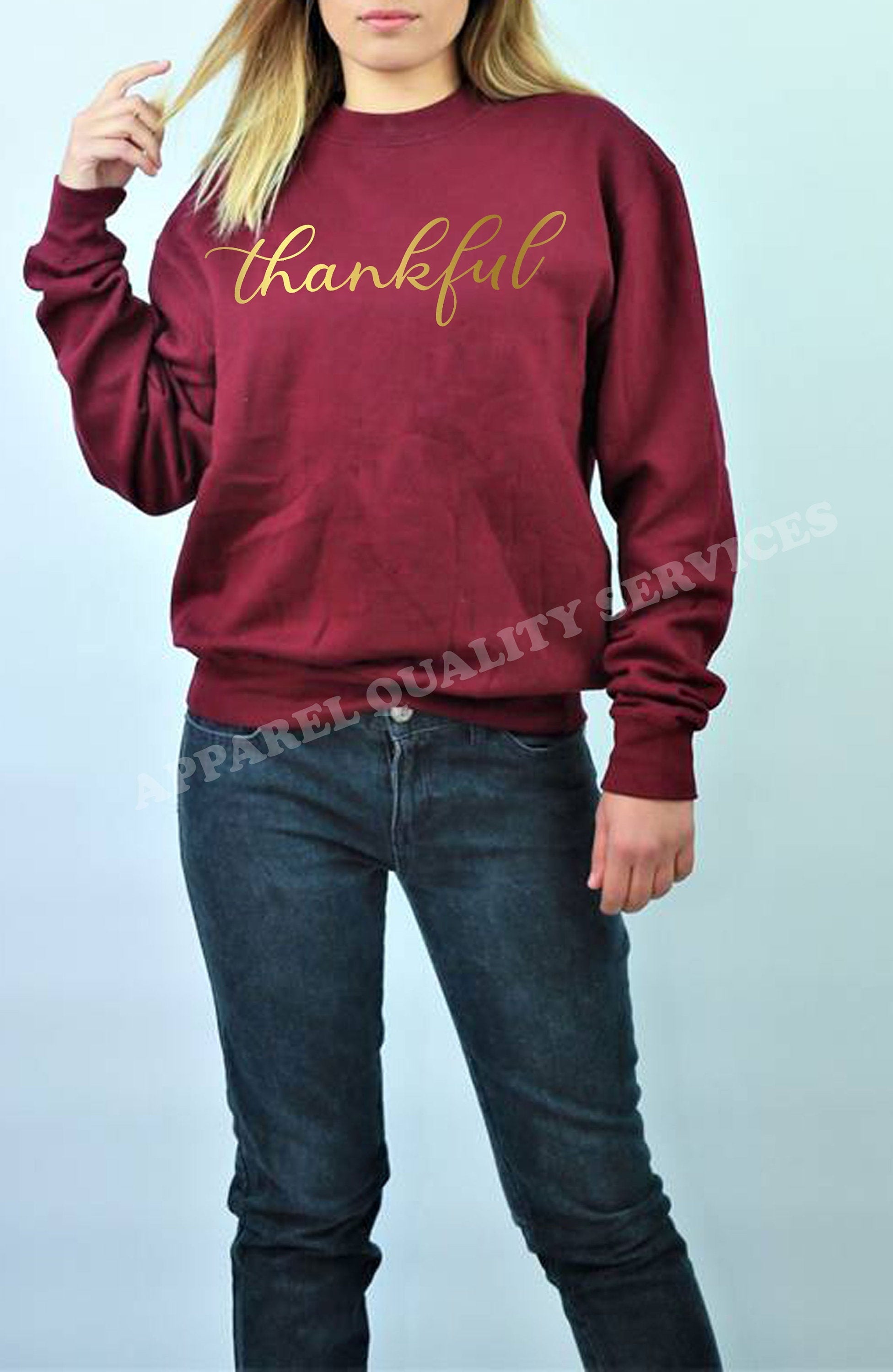 Thankful sweatshirt jumper sweater shirt thanksgiving birthday gift christmas present xmas top ladies women uni top