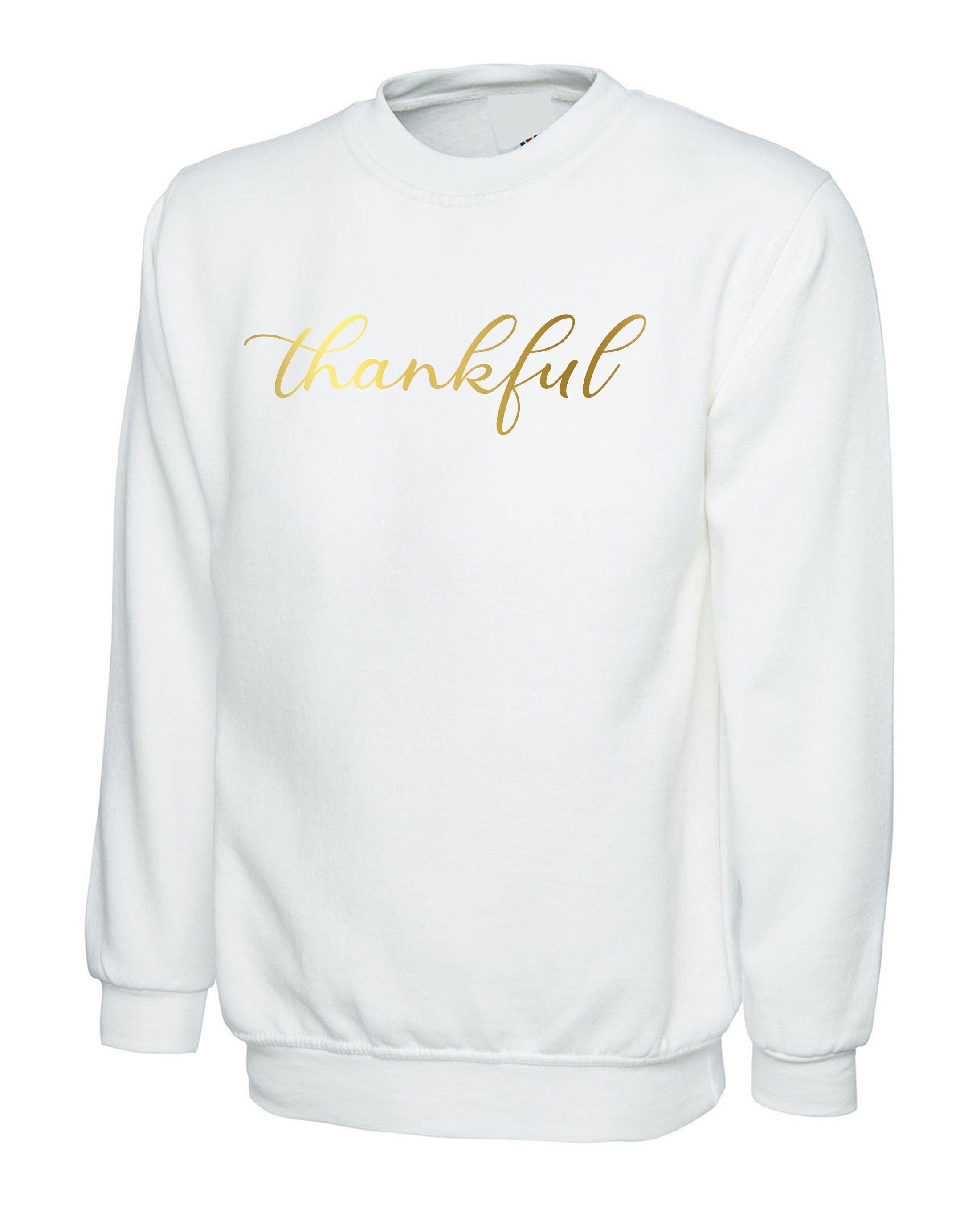 Thankful sweatshirt jumper sweater shirt thanksgiving birthday gift christmas present xmas top ladies women uni top