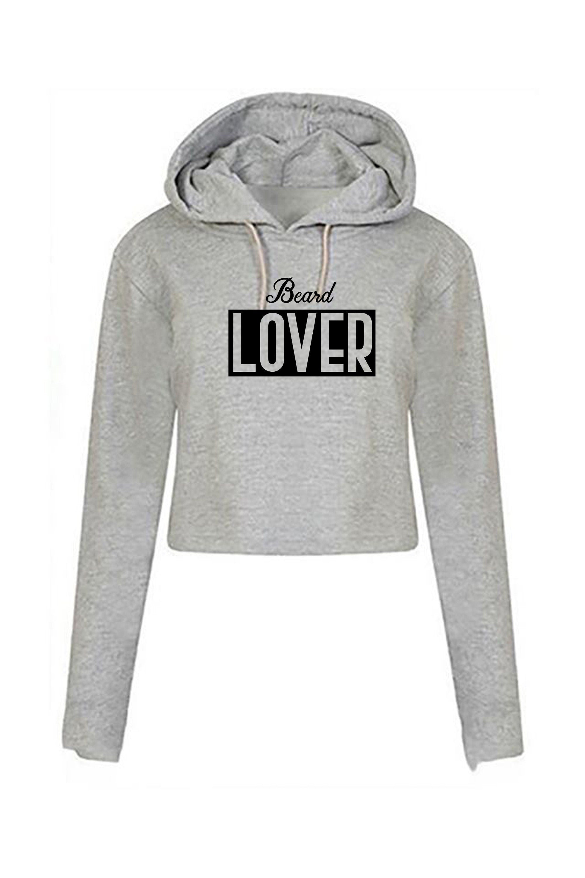 Beard lover crop top crop-tops hoodie hoody hood gift for mens beard lover birthday present unisex i love beard funny top