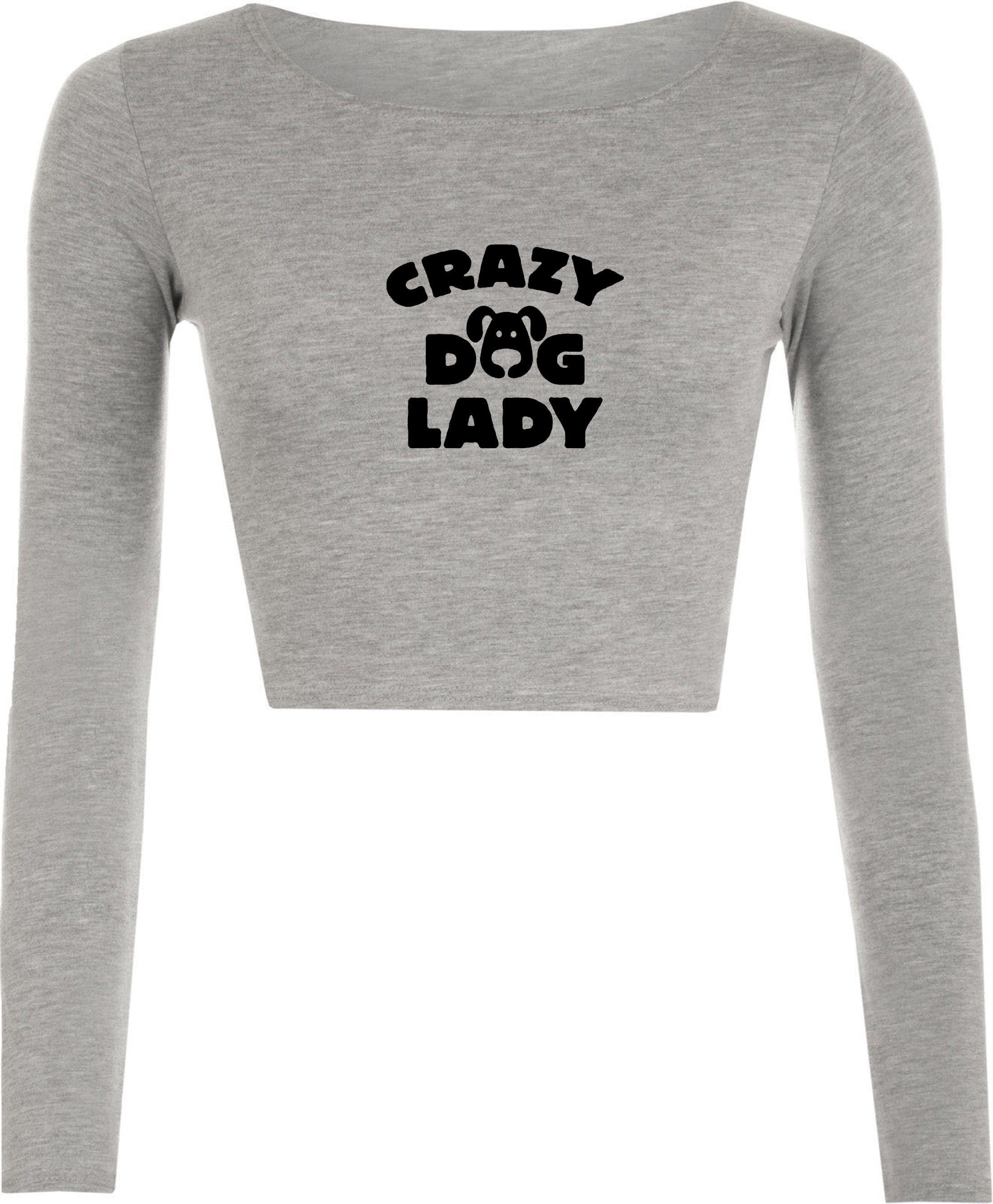 Crazy dog lady crop top crop-tops funny top for womens ladies unisex gift for dog lovers birthday present xmas top