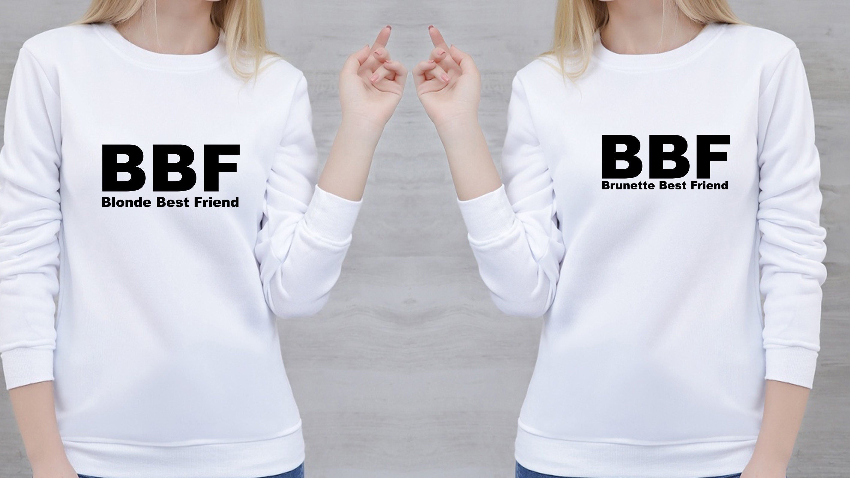 Couple matching shirts for best friends sweatshirt jumper sweater shirt bff blonde brunette ladies womens gift funny