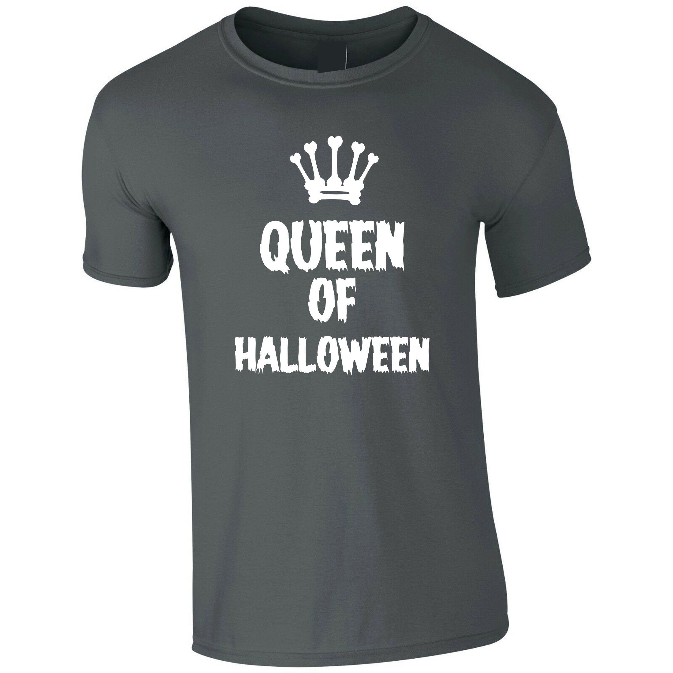 Ladies womens funny halloween outfit halloween costume queen of halloween tshirt t-shirt t shirt tee shirt horror joke gift present