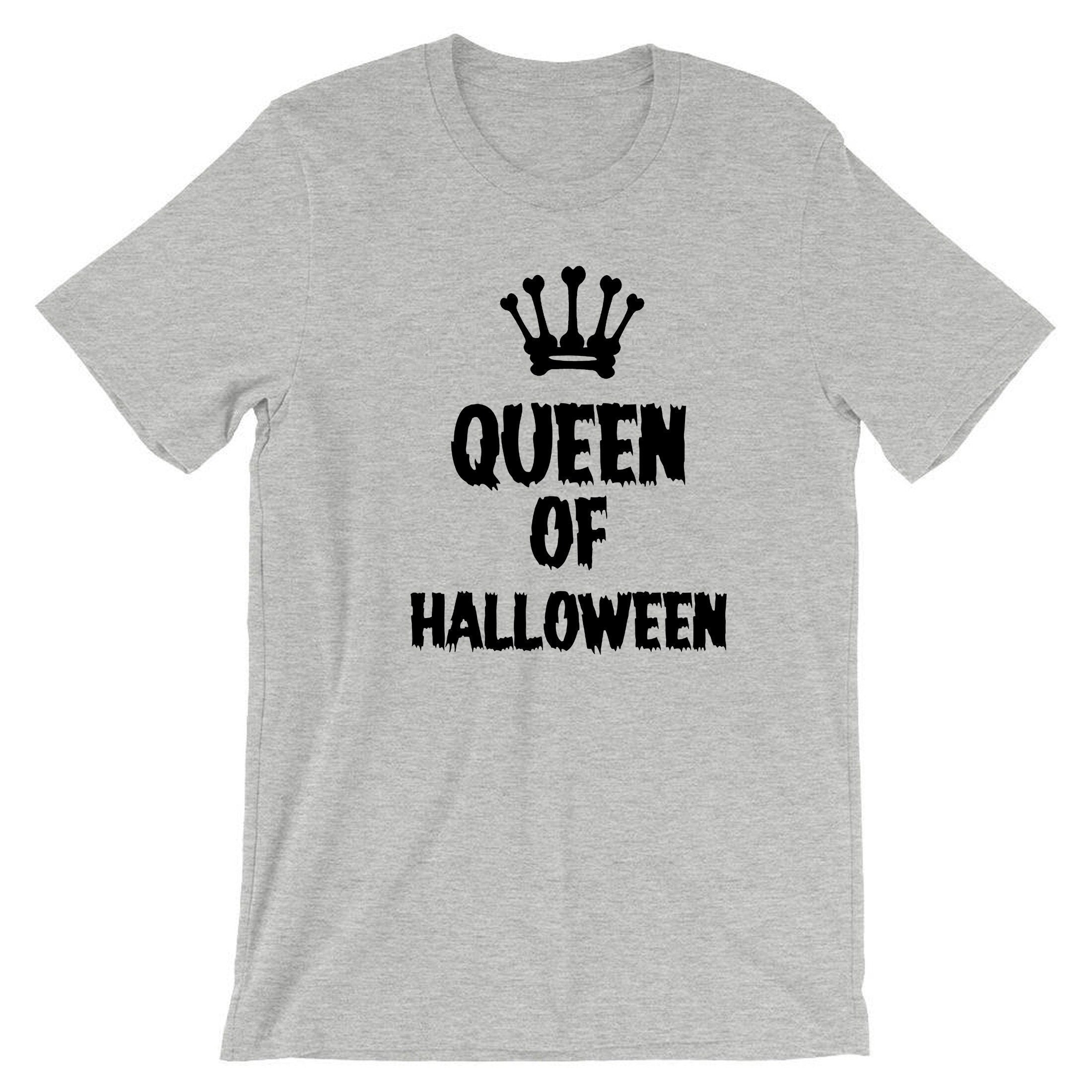 Ladies womens funny halloween outfit halloween costume queen of halloween tshirt t-shirt t shirt tee shirt horror joke gift present