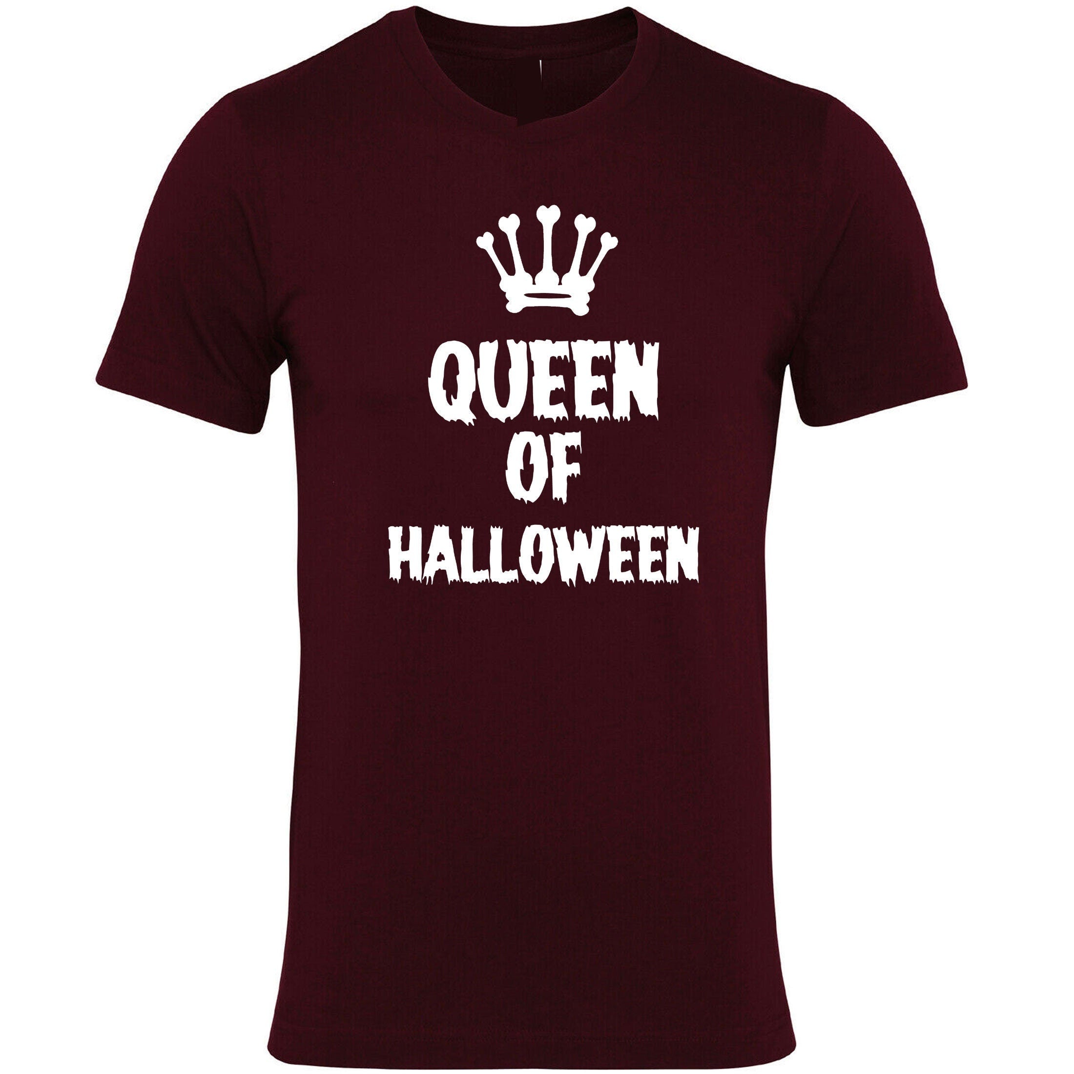 Ladies womens funny halloween outfit halloween costume queen of halloween tshirt t-shirt t shirt tee shirt horror joke gift present