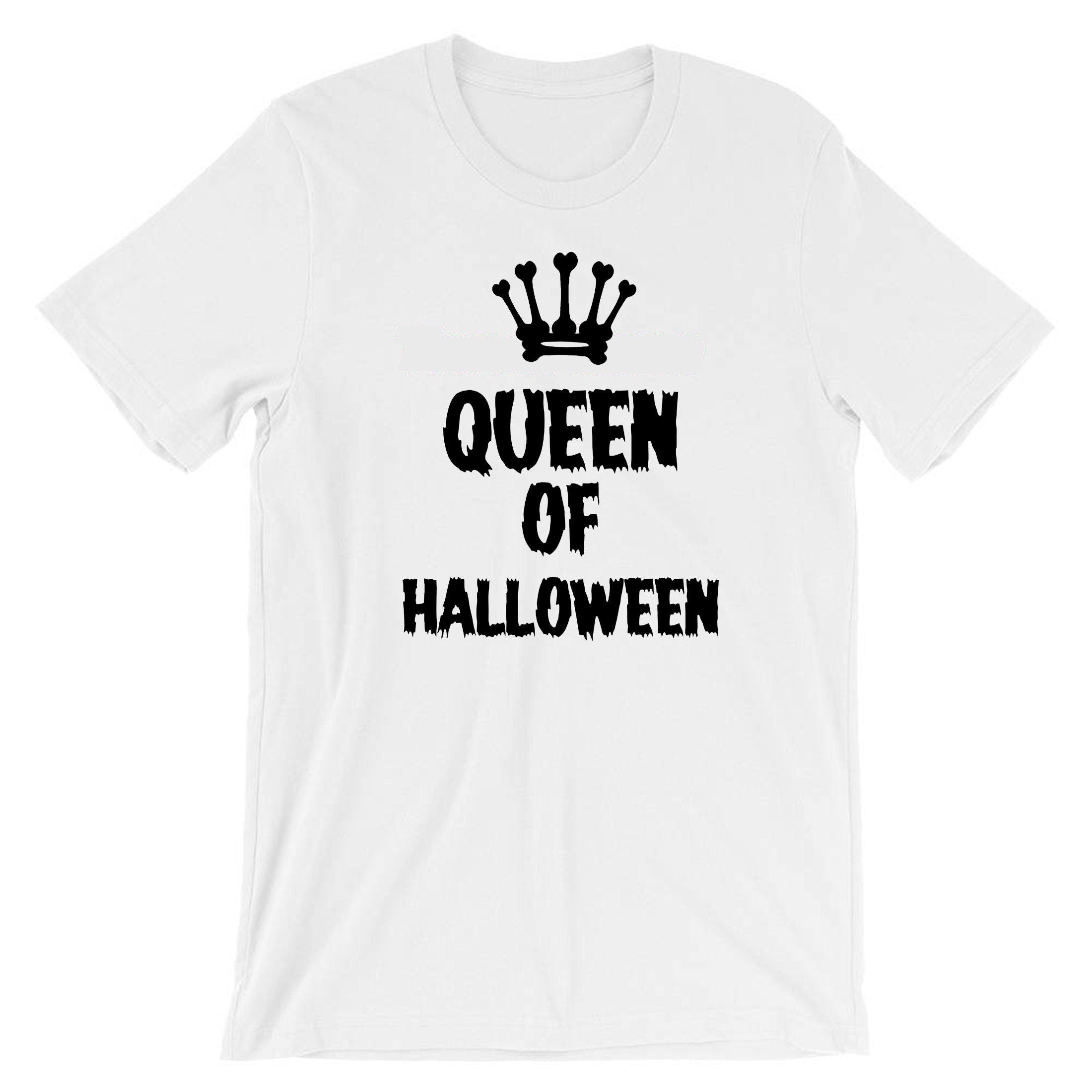 Ladies womens funny halloween outfit halloween costume queen of halloween tshirt t-shirt t shirt tee shirt horror joke gift present