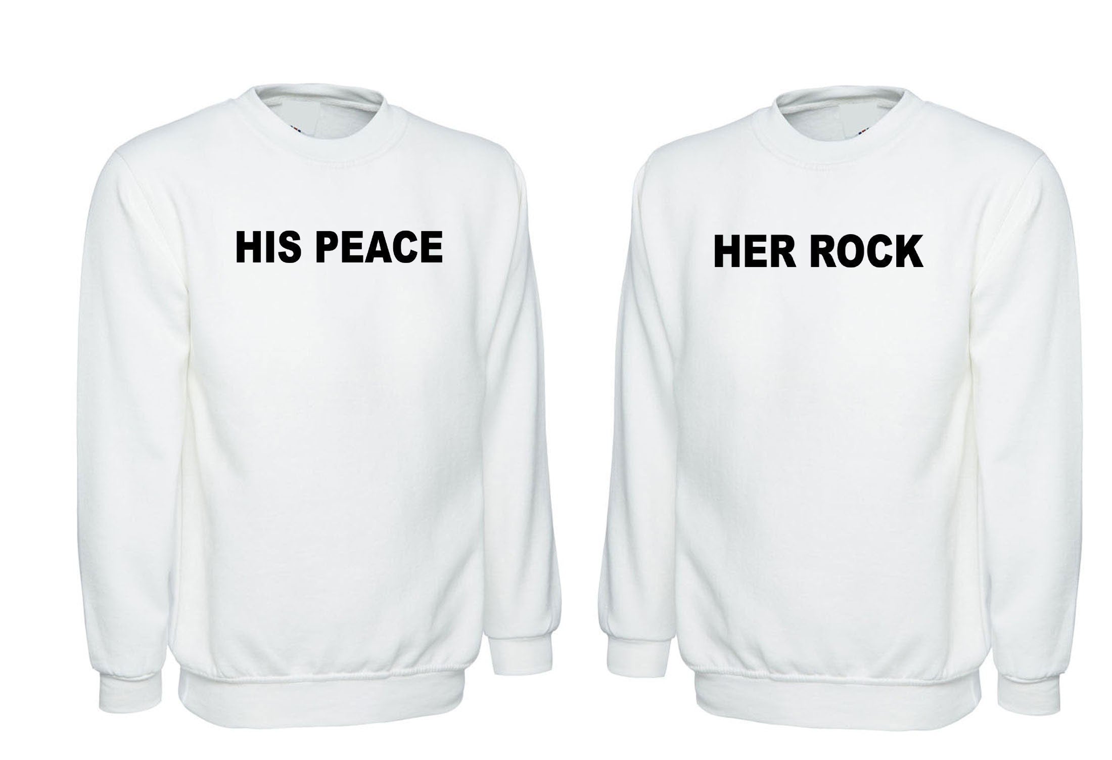 Couple matching funny shirts his peace her rock sweatshirt jumper sweater shirt joke valentines outfit wedding love marriage anniversary