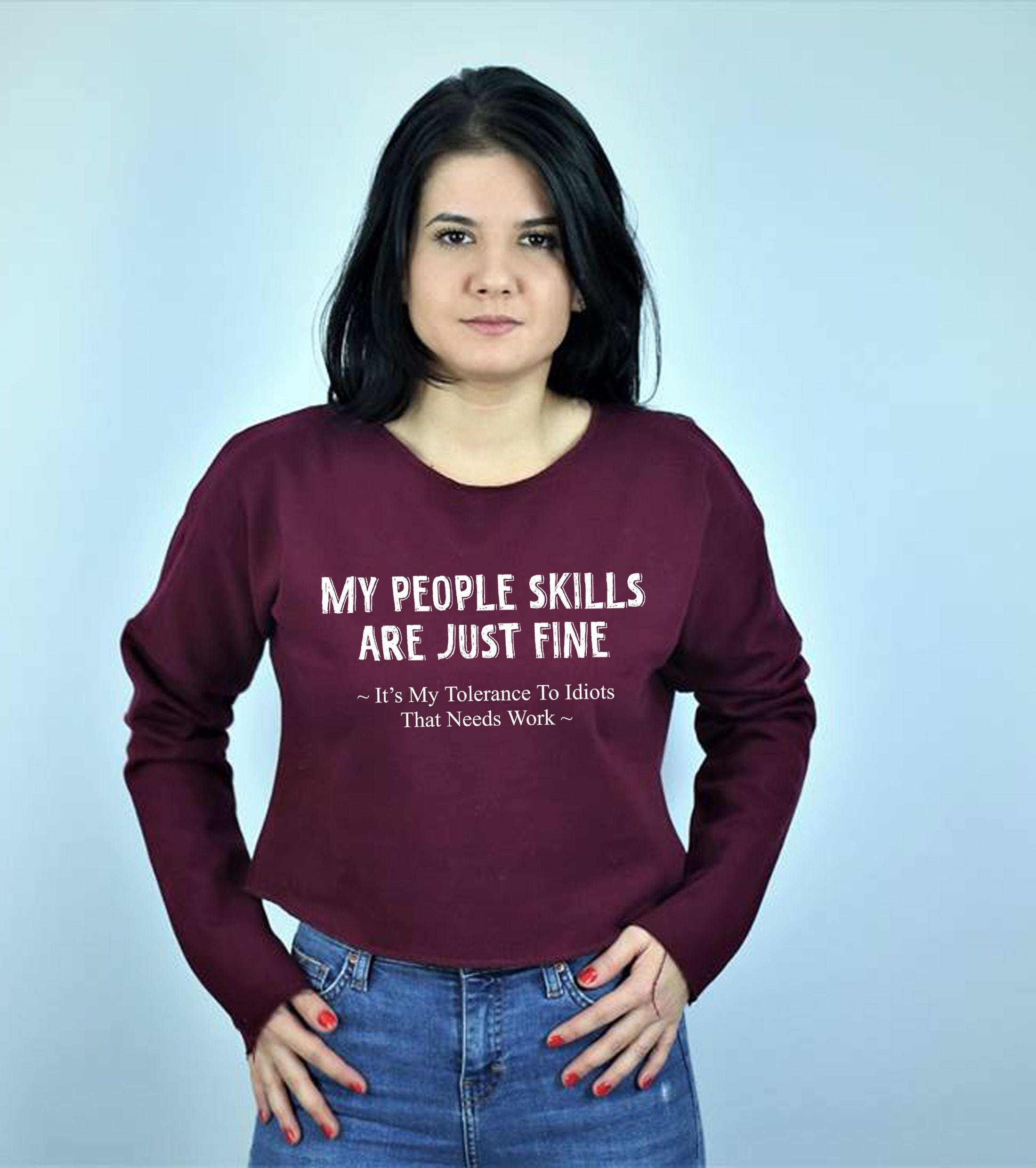 My people skills sarcastic cool graphic gift idea adult humor funny crop tops croptop crop-top joke birthday xmas gift present