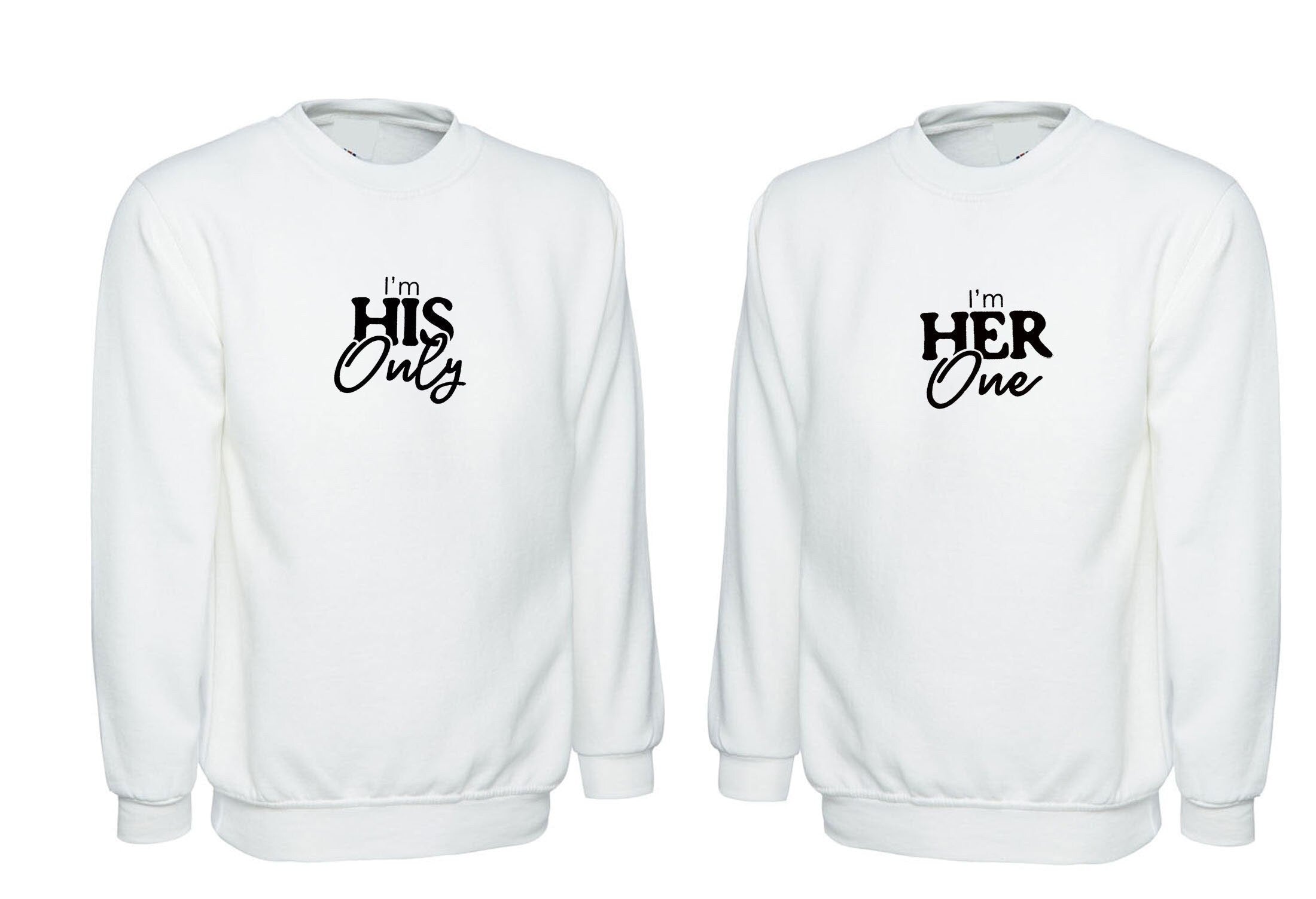 Couple matching shirts  i'm her one i'm his only  husband wife gf bf funny valentine's gift outfit sweatshirt jumper sweater shirt