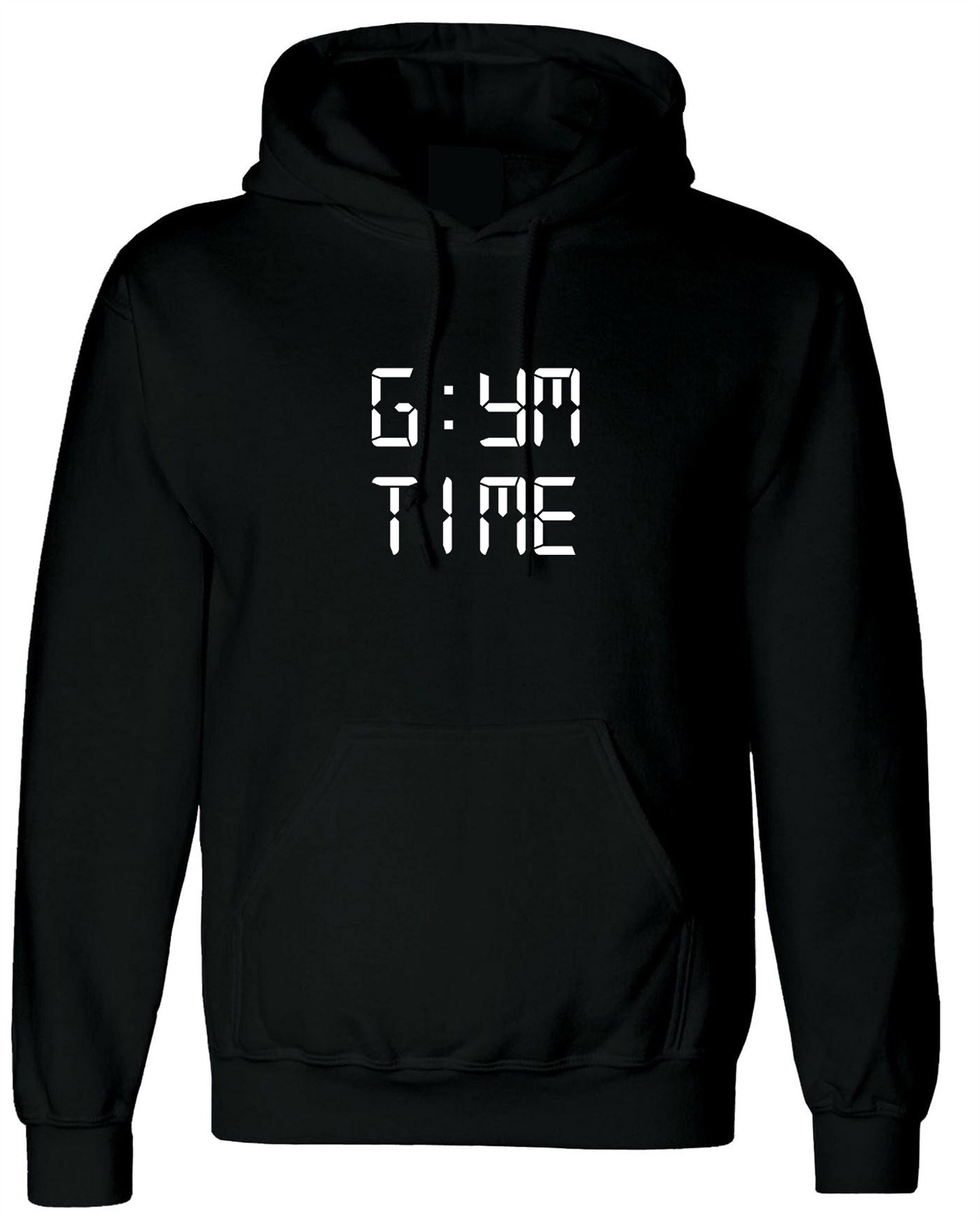 Gym time funny mens womens ladies hoodie hoody hood hooded gift for gym lovers workout exercise nma boxing jigging yoga analog