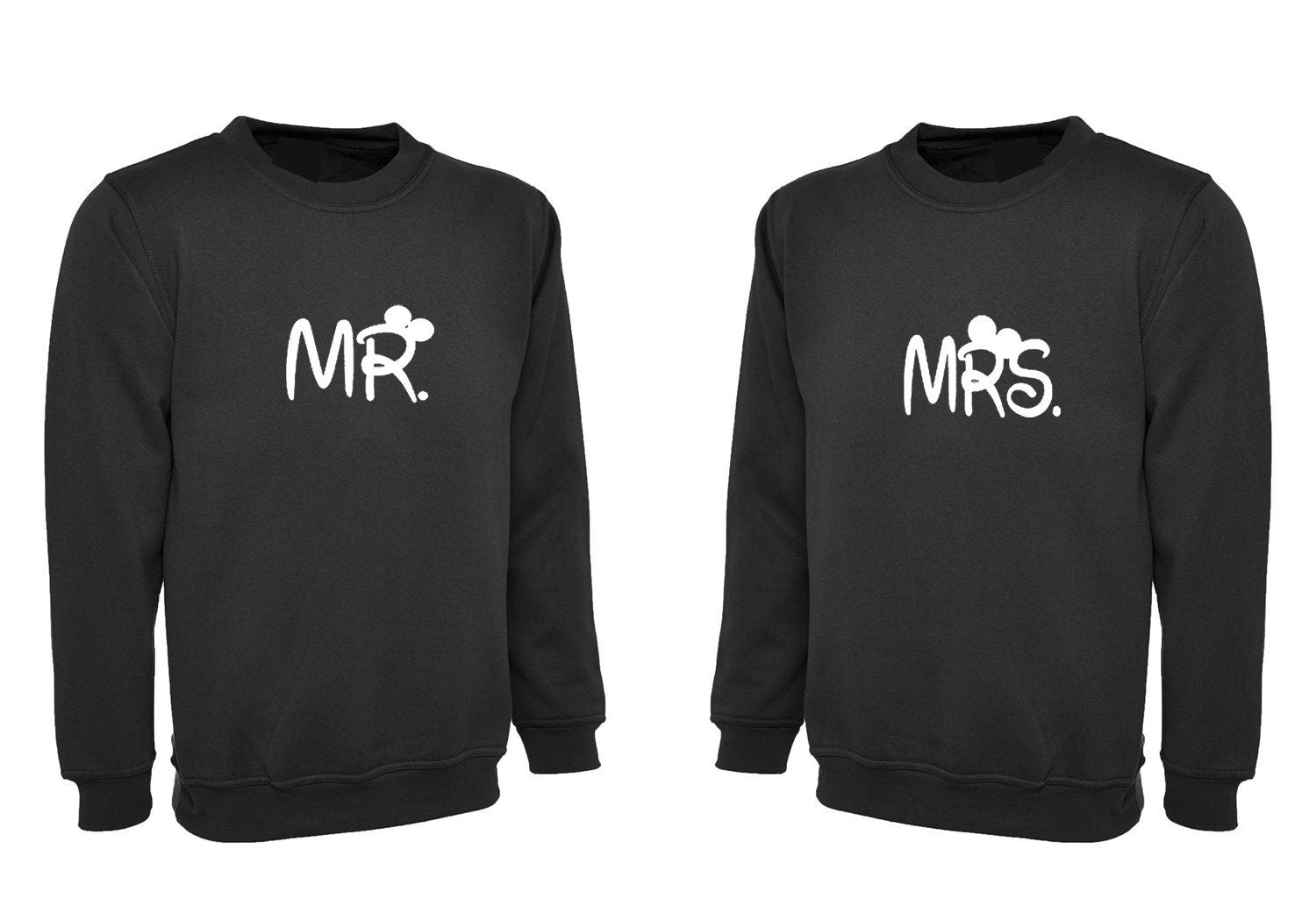 Couple matching sweatshirt jumper sweater shirt mr. & mrs. just married engaged  funny joke gift wedding anniversary marriage presennt