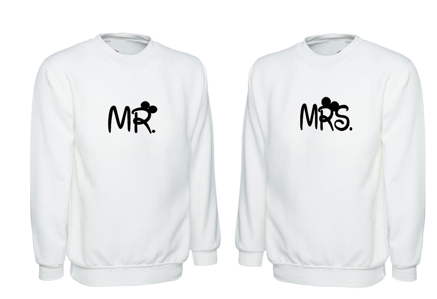 Couple matching sweatshirt jumper sweater shirt mr. & mrs. just married engaged  funny joke gift wedding anniversary marriage presennt