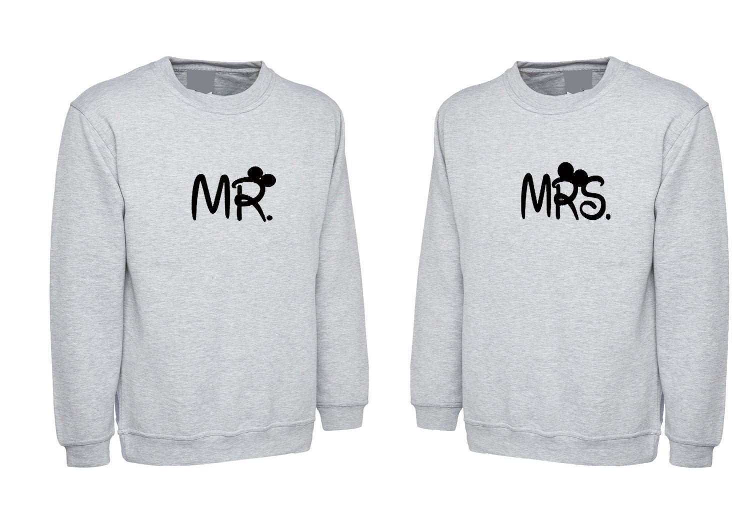 Couple matching sweatshirt jumper sweater shirt mr. & mrs. just married engaged  funny joke gift wedding anniversary marriage presennt