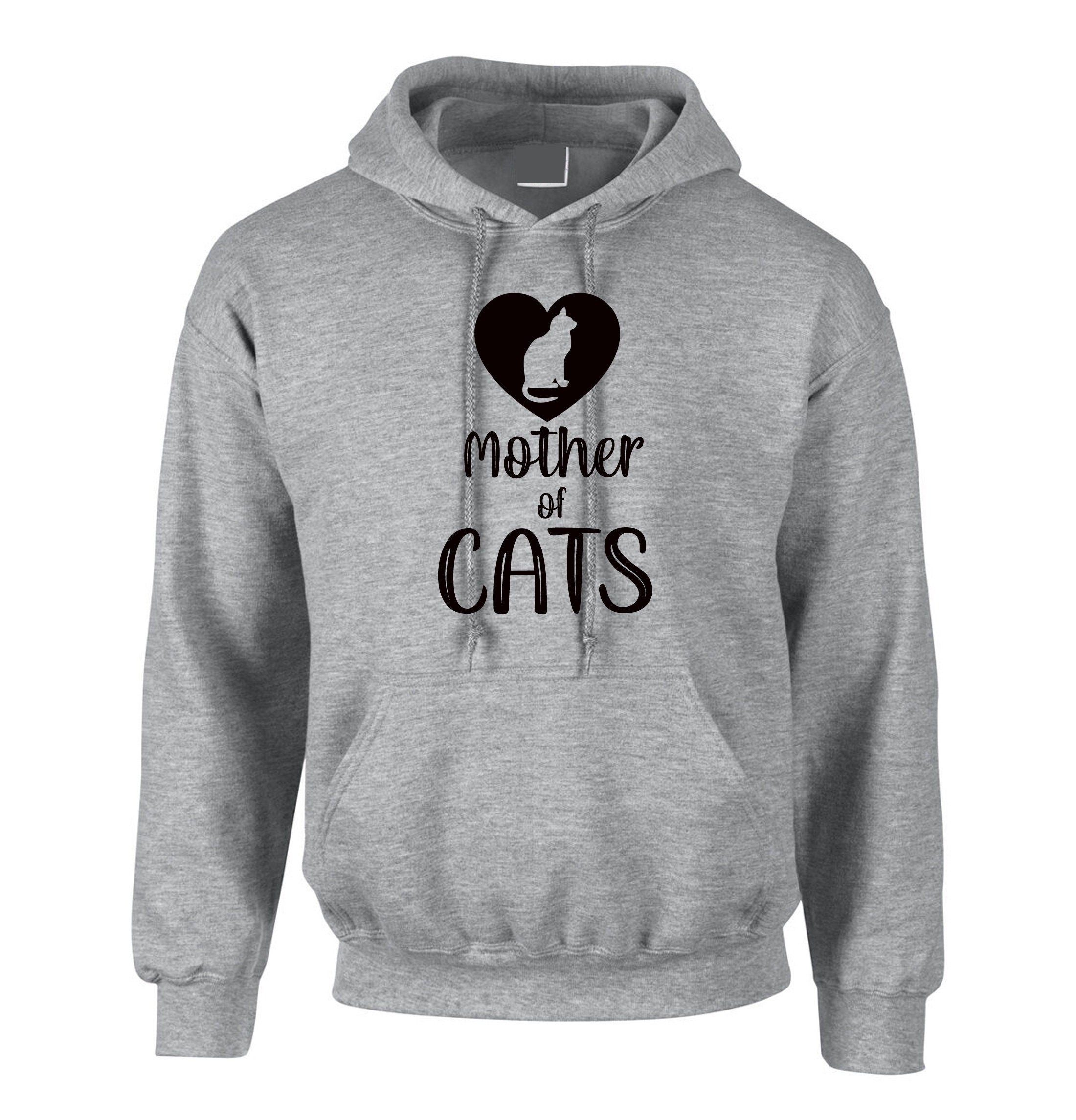 Mother of cats funny hoodie hoody hood hooded ladies womens birthday gift xmas top christmas present for cat lovers parody joke