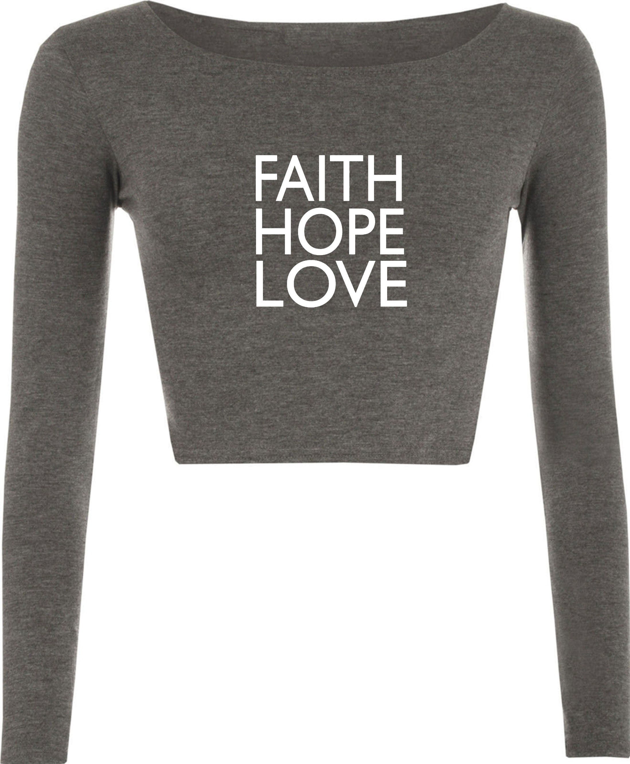 Faith, hope, love crop top crop-tops music, peace, world, earth, happy top unisex mens christmas gift birthday present