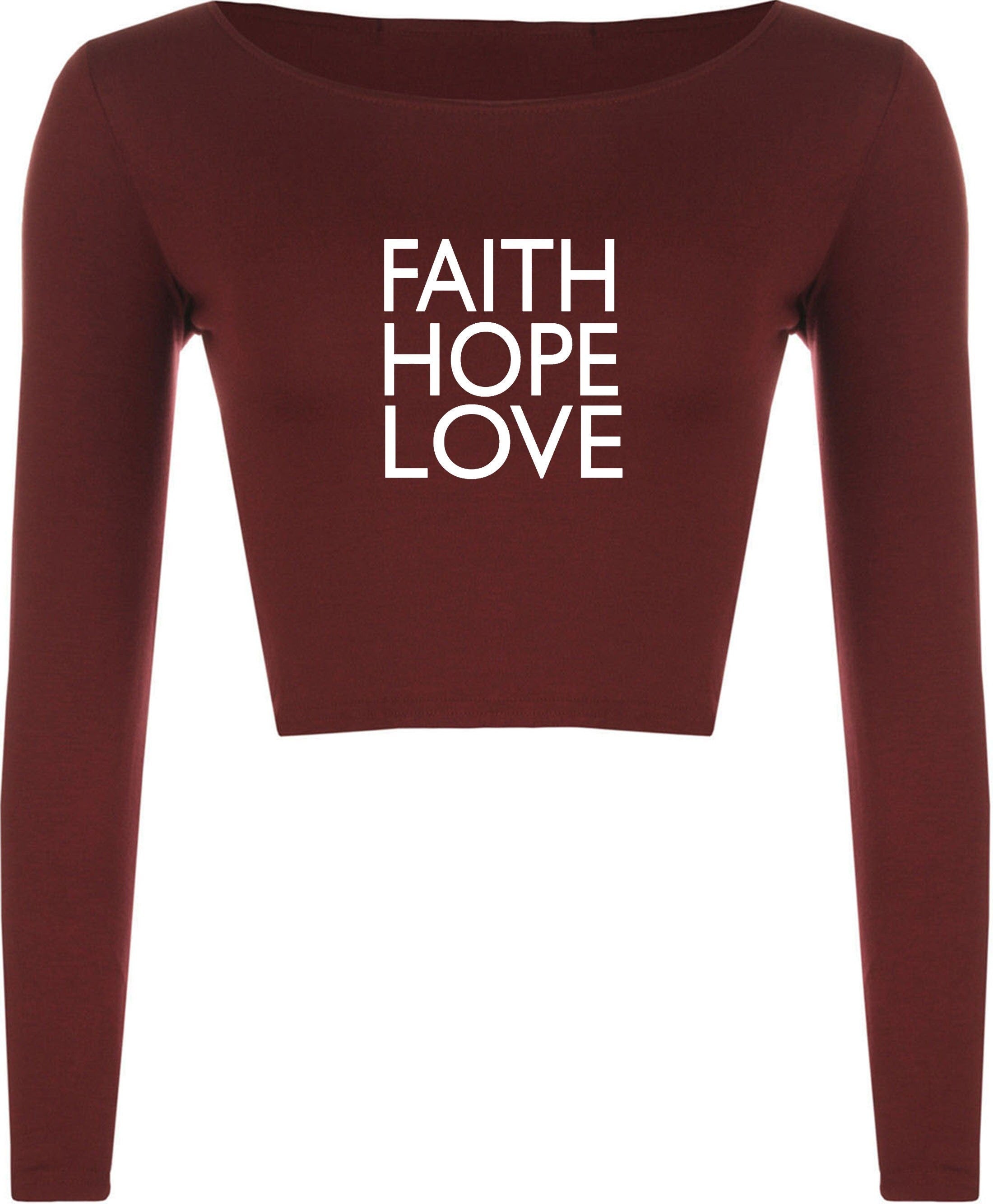 Faith, hope, love crop top crop-tops music, peace, world, earth, happy top unisex mens christmas gift birthday present